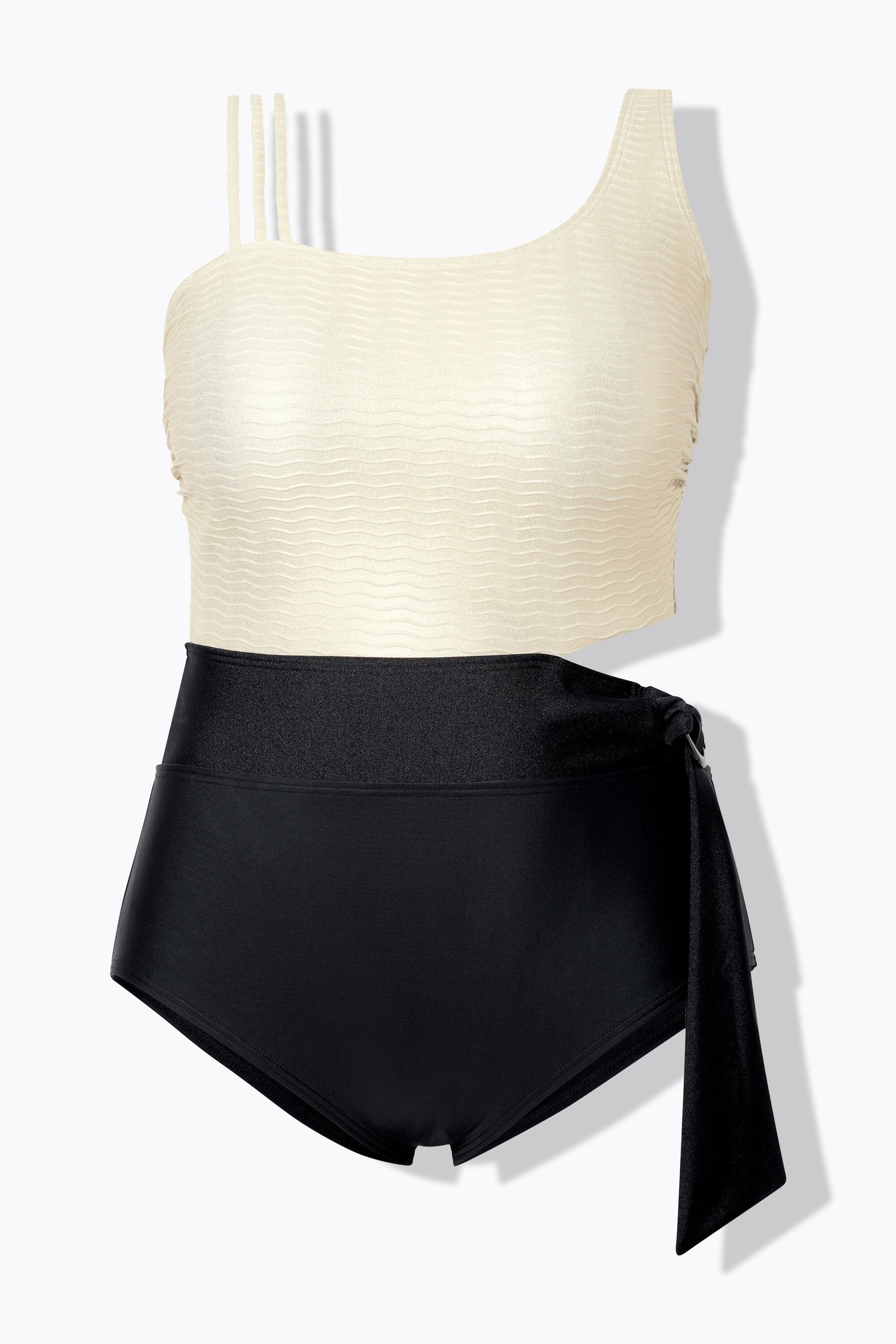 Femme Maillot de bain à bonnets souples. Découpe et tissu doré 7/7