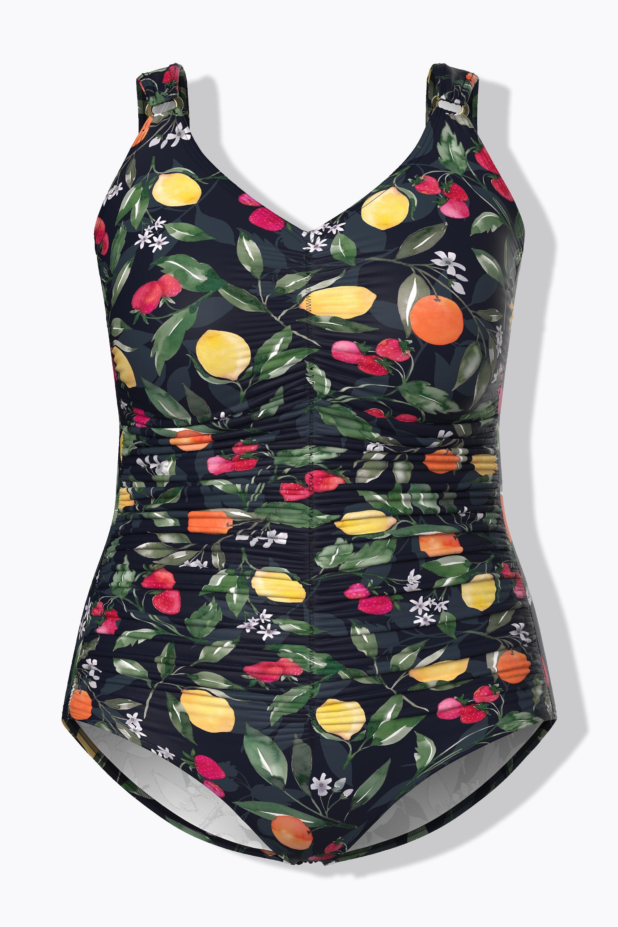 Femme Maillot de bain motif fruits fronces bonnets souples matière recyclée 6/7