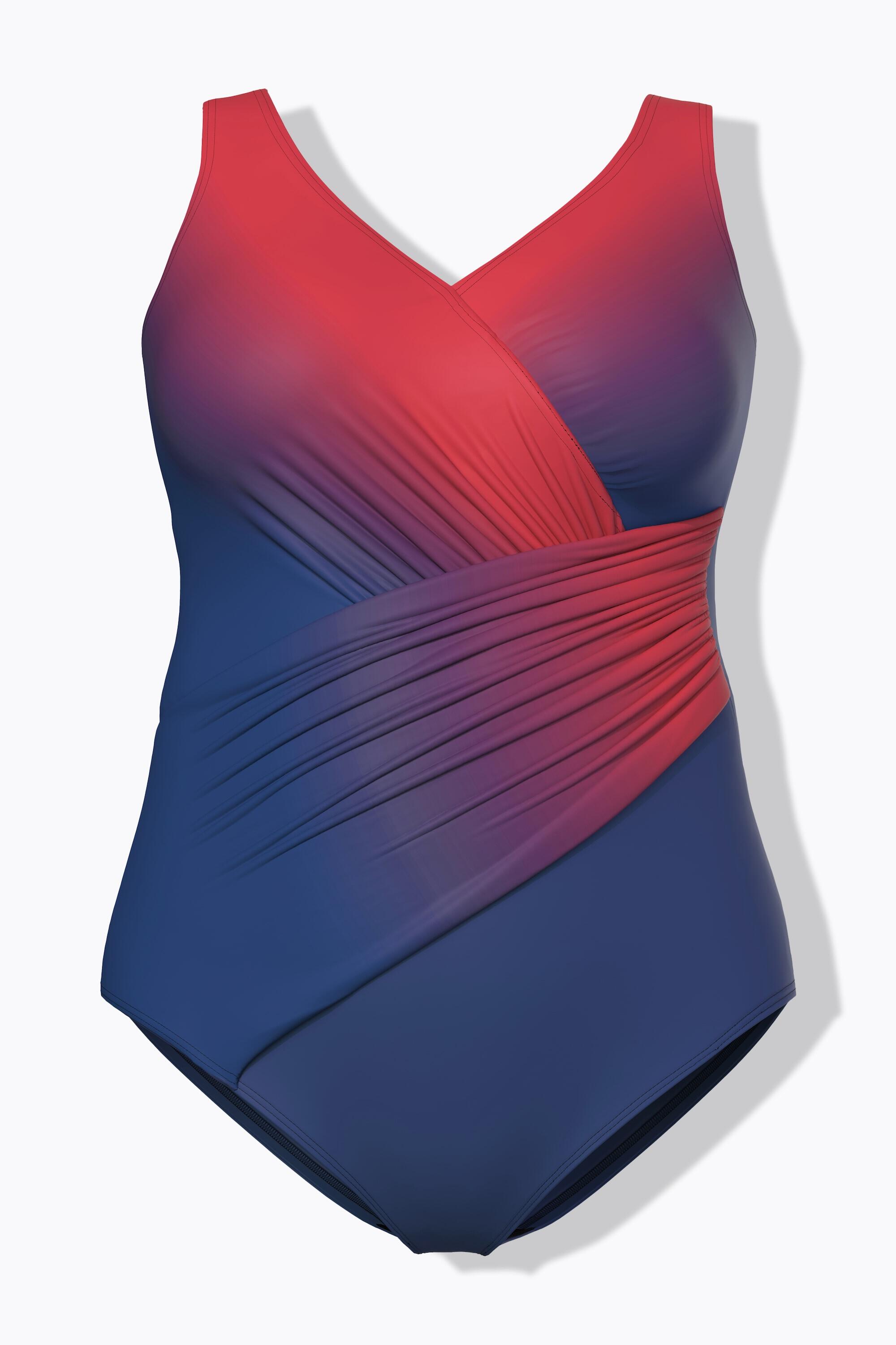 Dames Badpak kleurverloop gedrapeerd zachte cups gerecycled 7/7