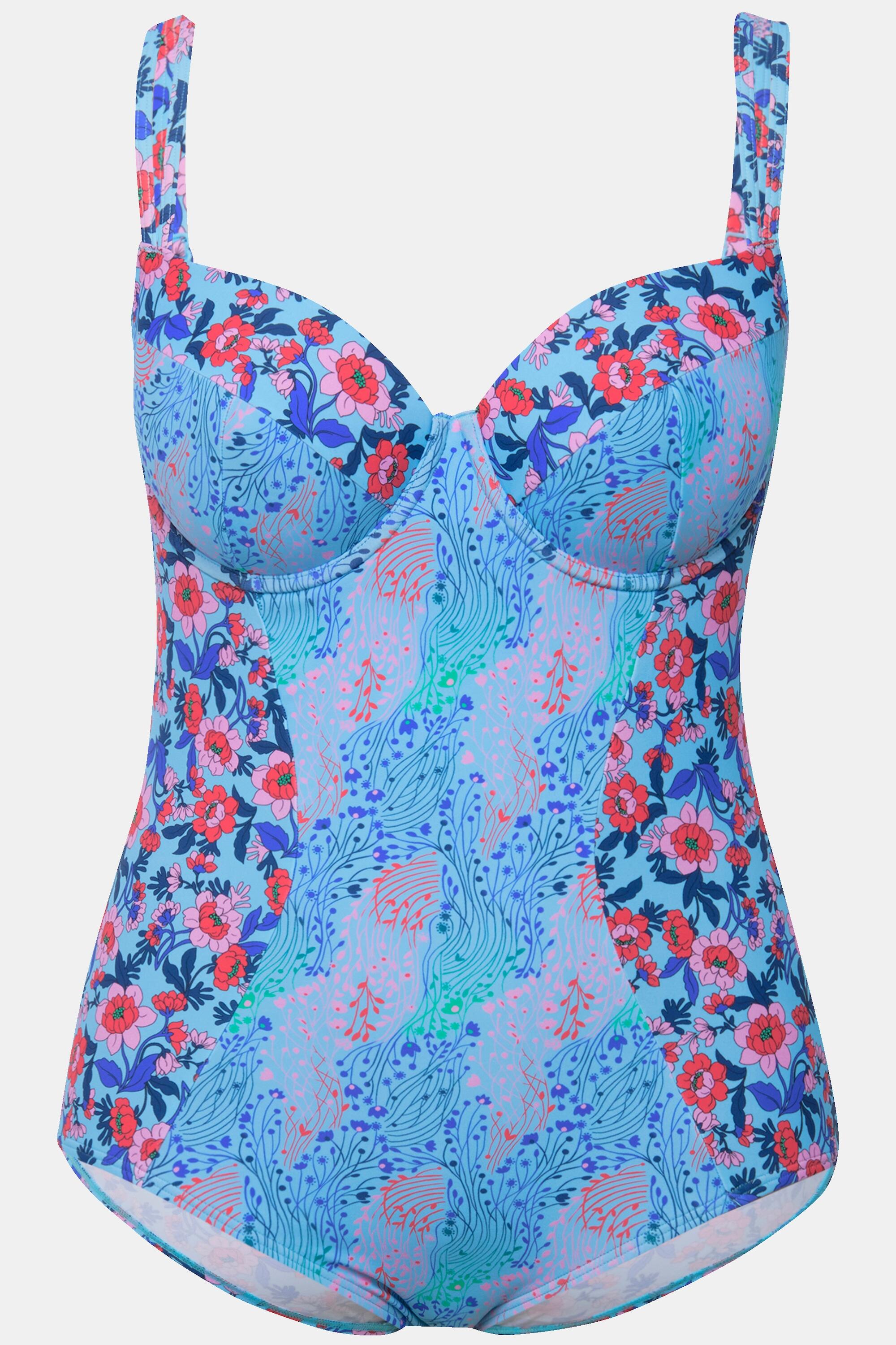 Femme Maillot de bain à bretelles réglables. Bonnets souples 5/6