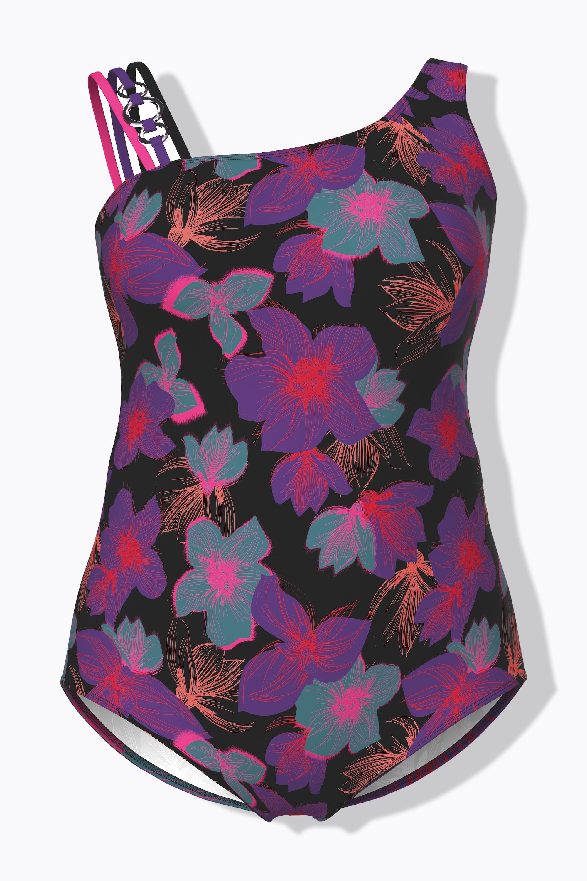 Femme Maillot de bain imprimé à fleurs bonnets souples anneaux fantaisie 7/7