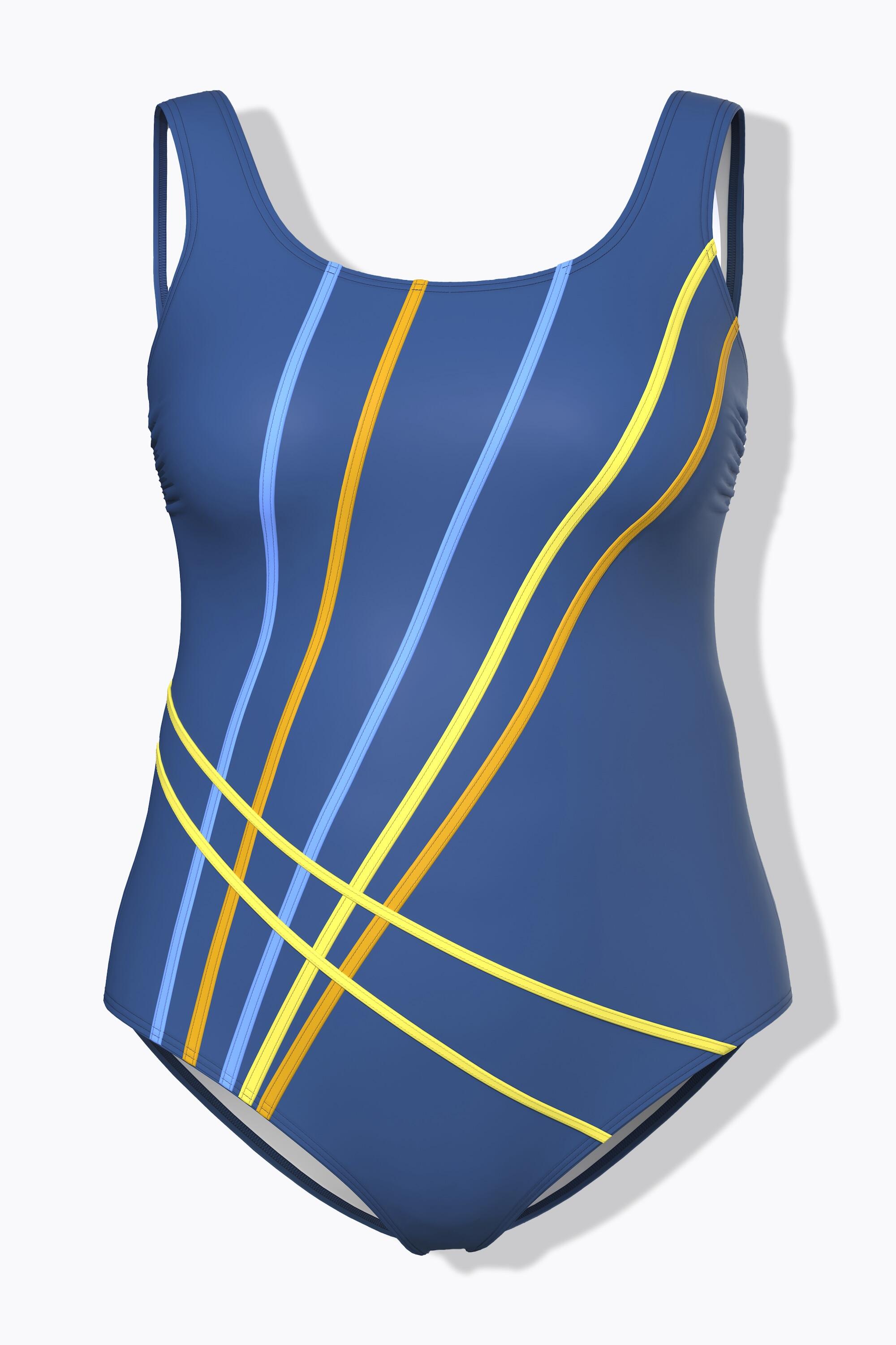 Femme Maillot de bain sans bonnets souples. Passepoils colorés 6/7