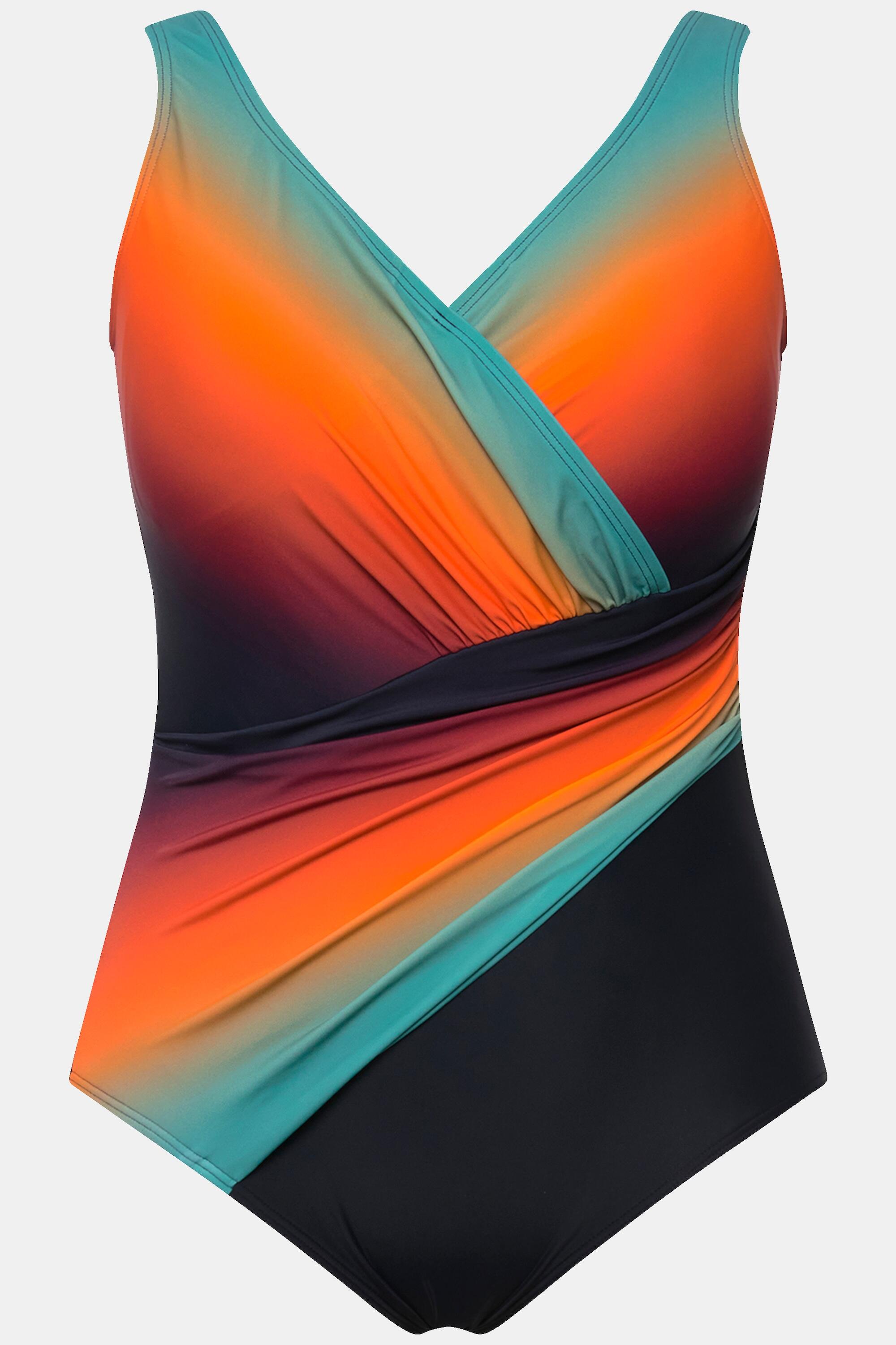 Damen Badeanzug Farbverlauf Softcups Drapierung recycelt 5/6