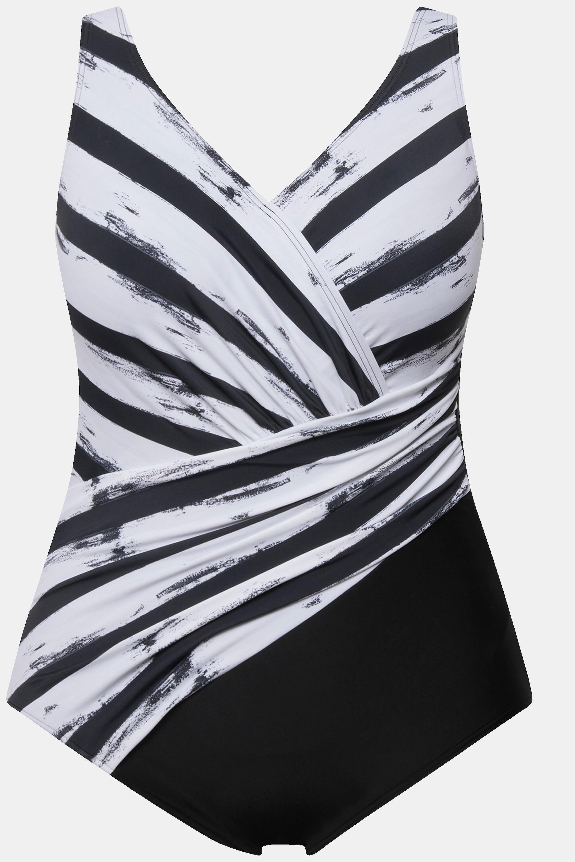 Femme Maillot de bain bonnets souples. Drapé et rayures. Matière recyclée 5/6