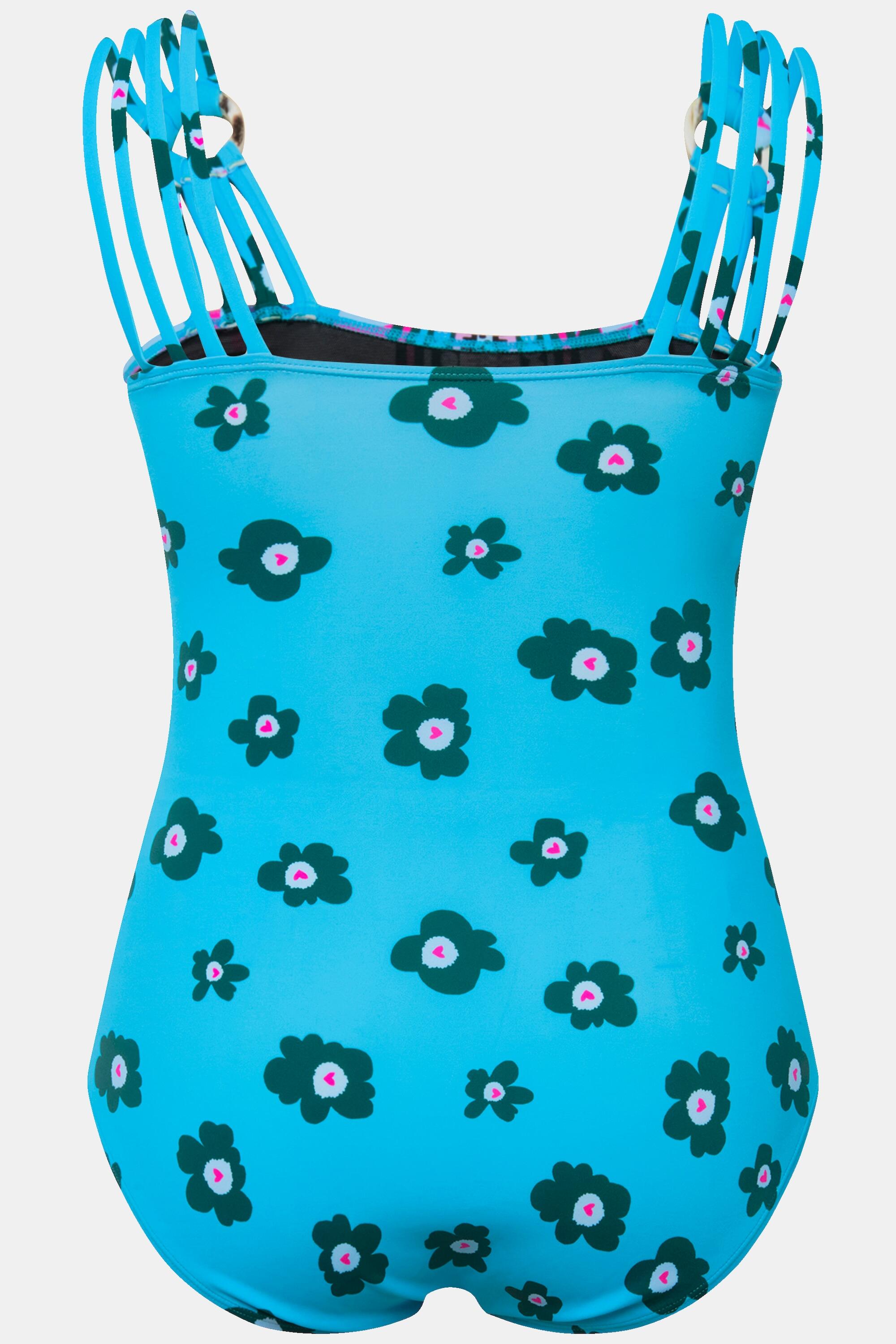 Femme Maillot de bain à mélange d'imprimés et bonnets souples. 6/6