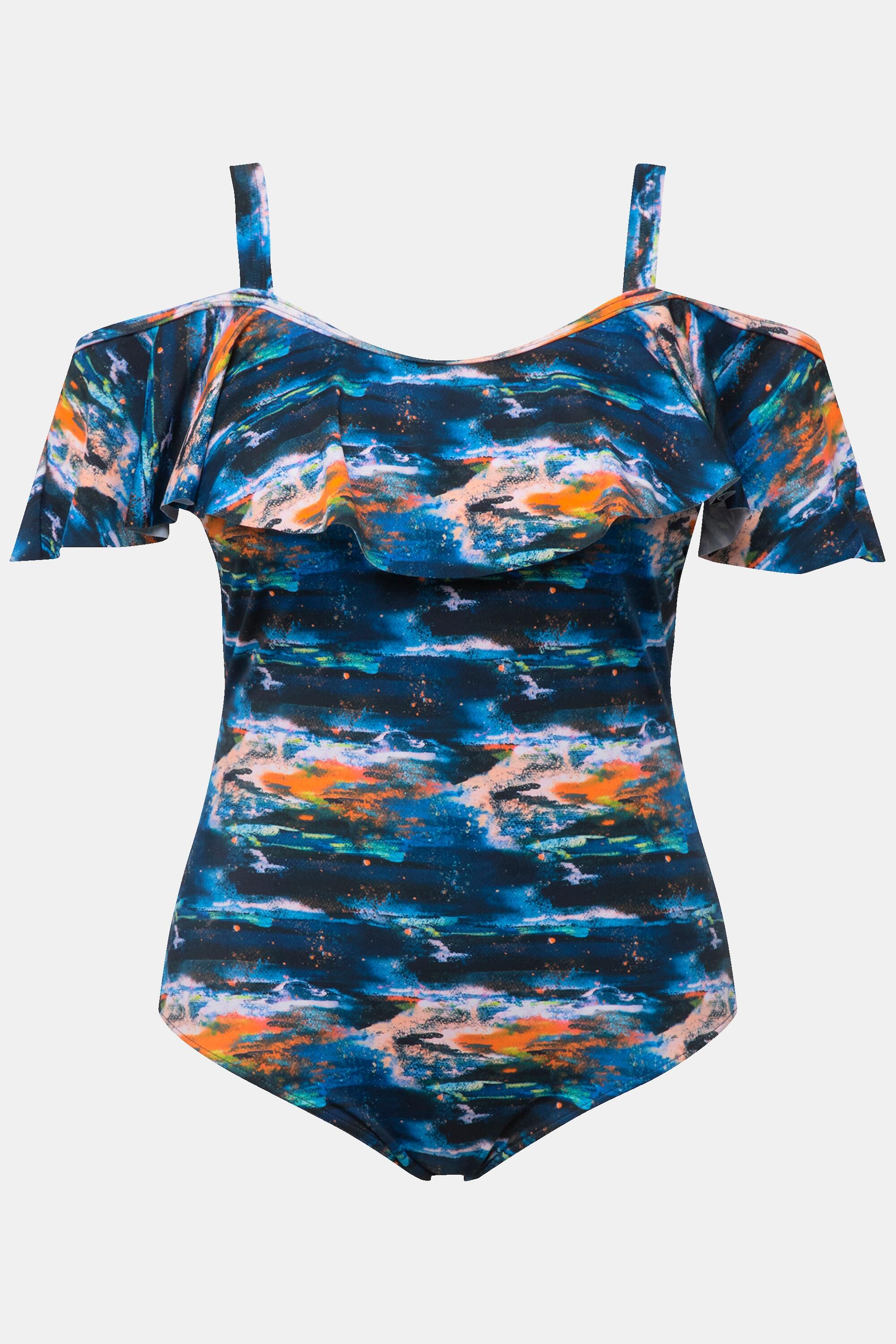 Femme Maillot de bain à bonnets souples et volants. Bretelles réglables 5/6