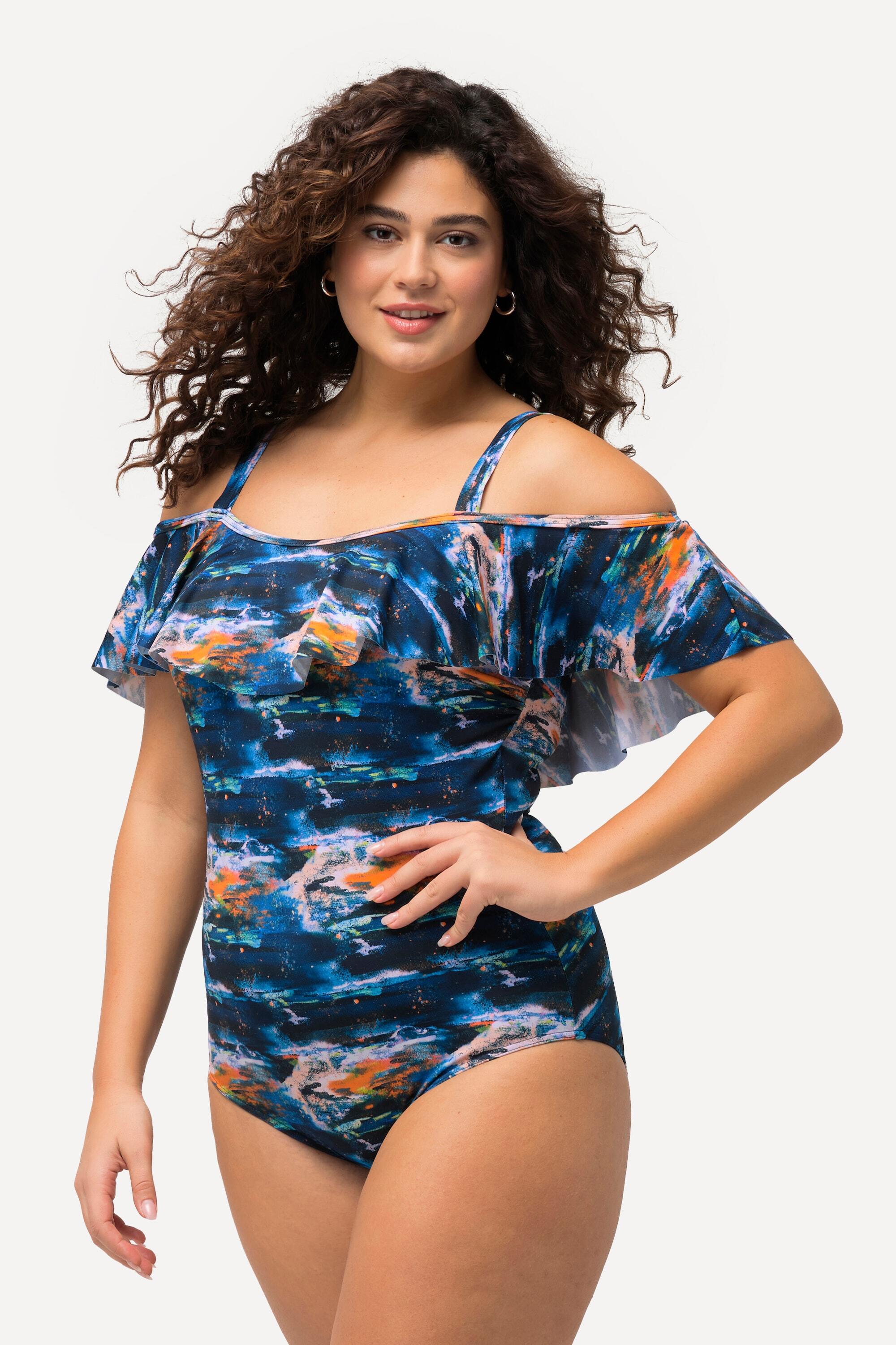 Femme Maillot de bain à bonnets souples et volants. Bretelles réglables 4/6