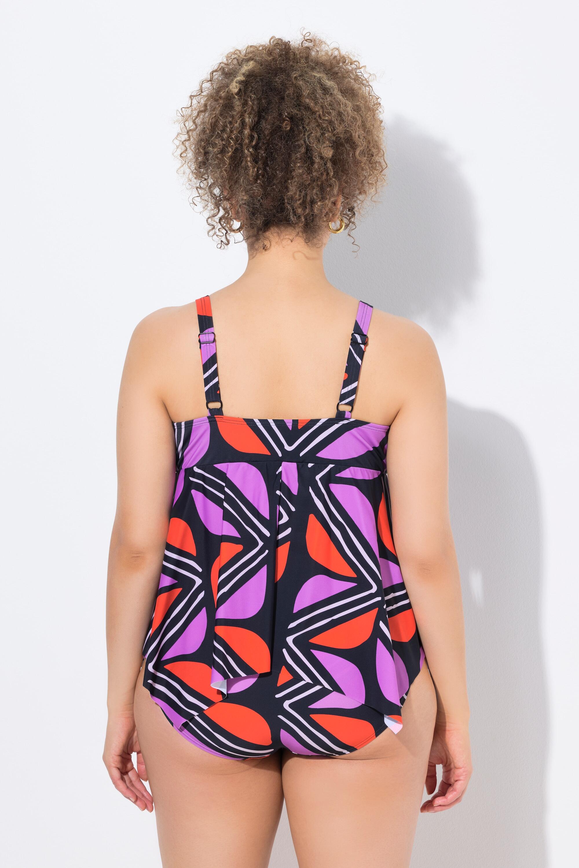 Femme Tankini à bonnets souples. Motif graphique. Matière recyclée 2/7