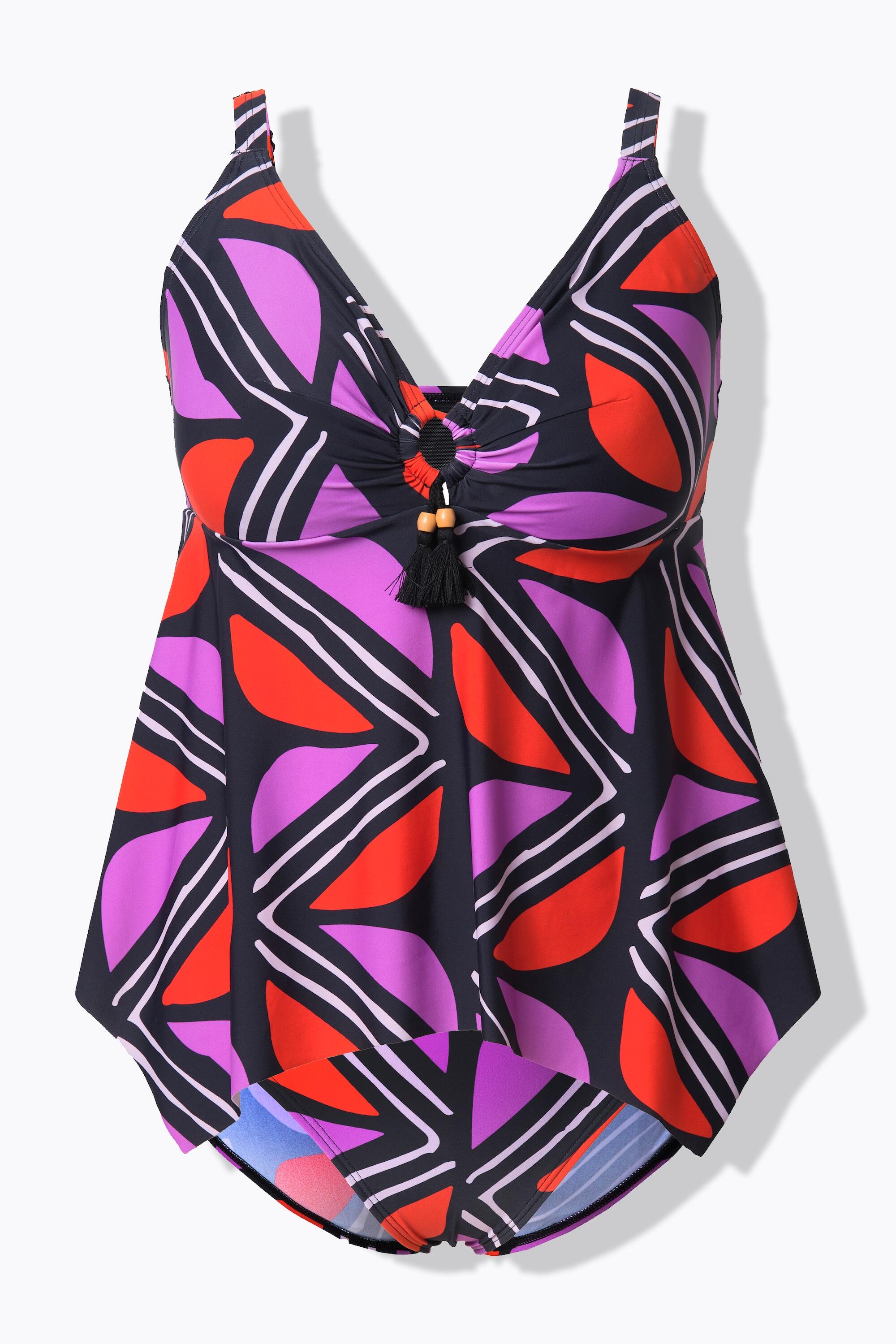 Femme Tankini à bonnets souples. Motif graphique. Matière recyclée 7/7
