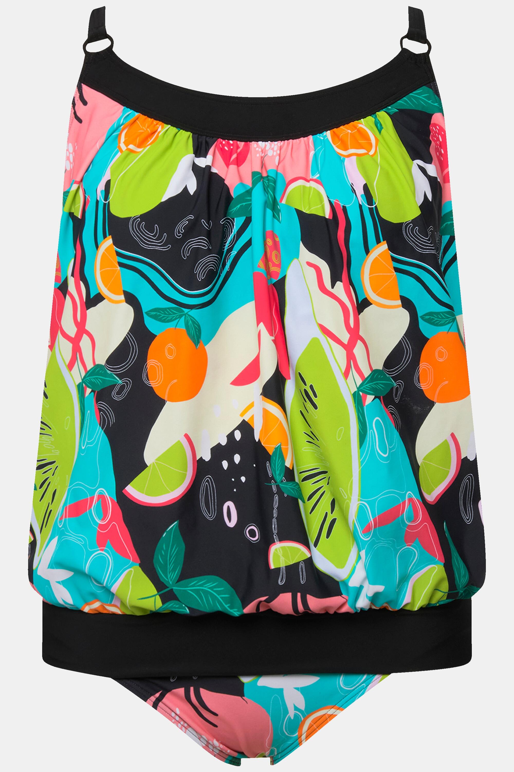 Femme Tankini imprimé fruits. Bonnets souples et bretelles ajustables. 5/6