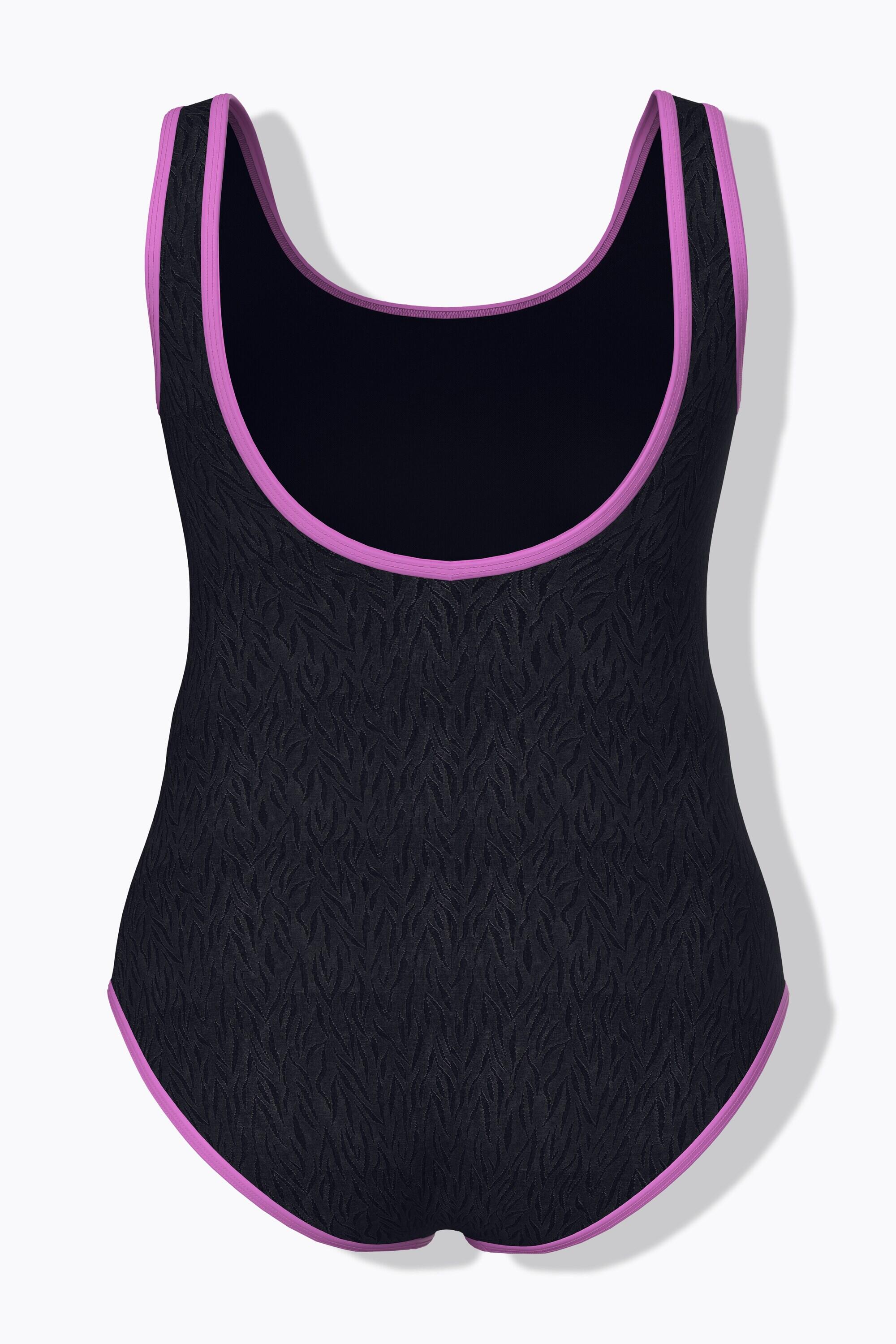 Femme Maillot de bain passepoils colorés sans bonnets souples col rond 7/7