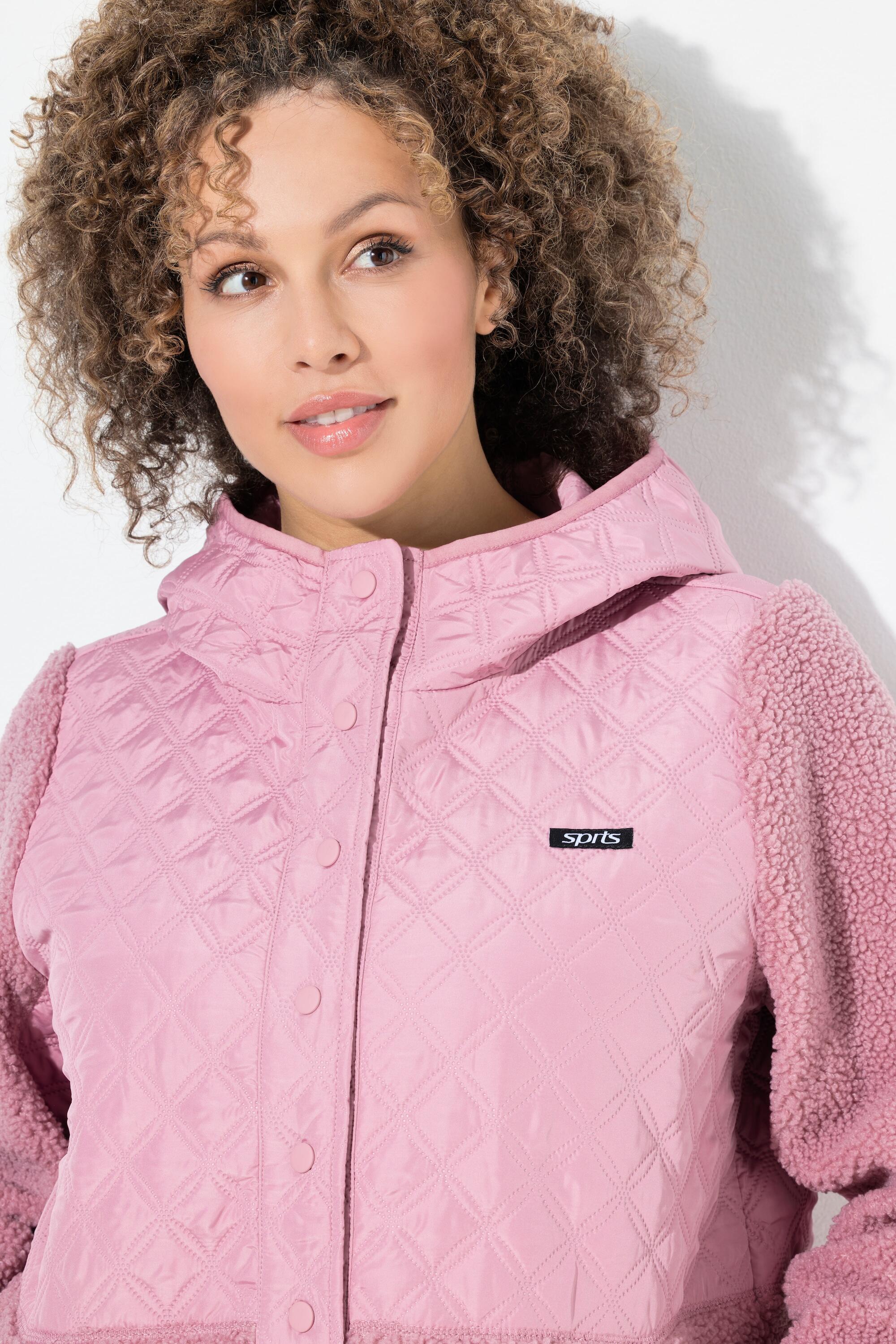Femme Veste en polaire matelassée à capuche boutons-pression 3/7