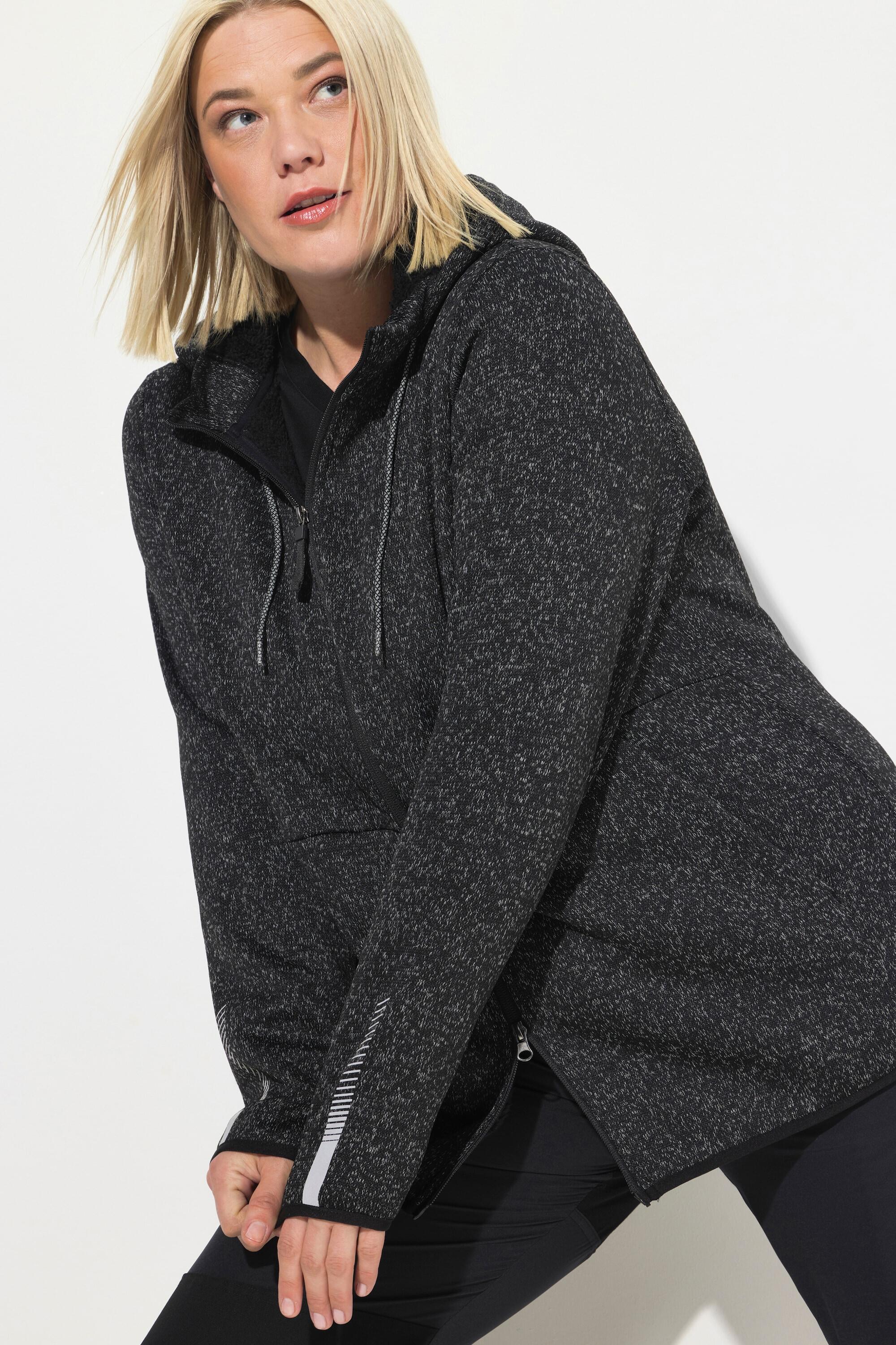 Dames Jasje van gebreid fleece teddyfleece tweerichtingsrits reflector 3/5