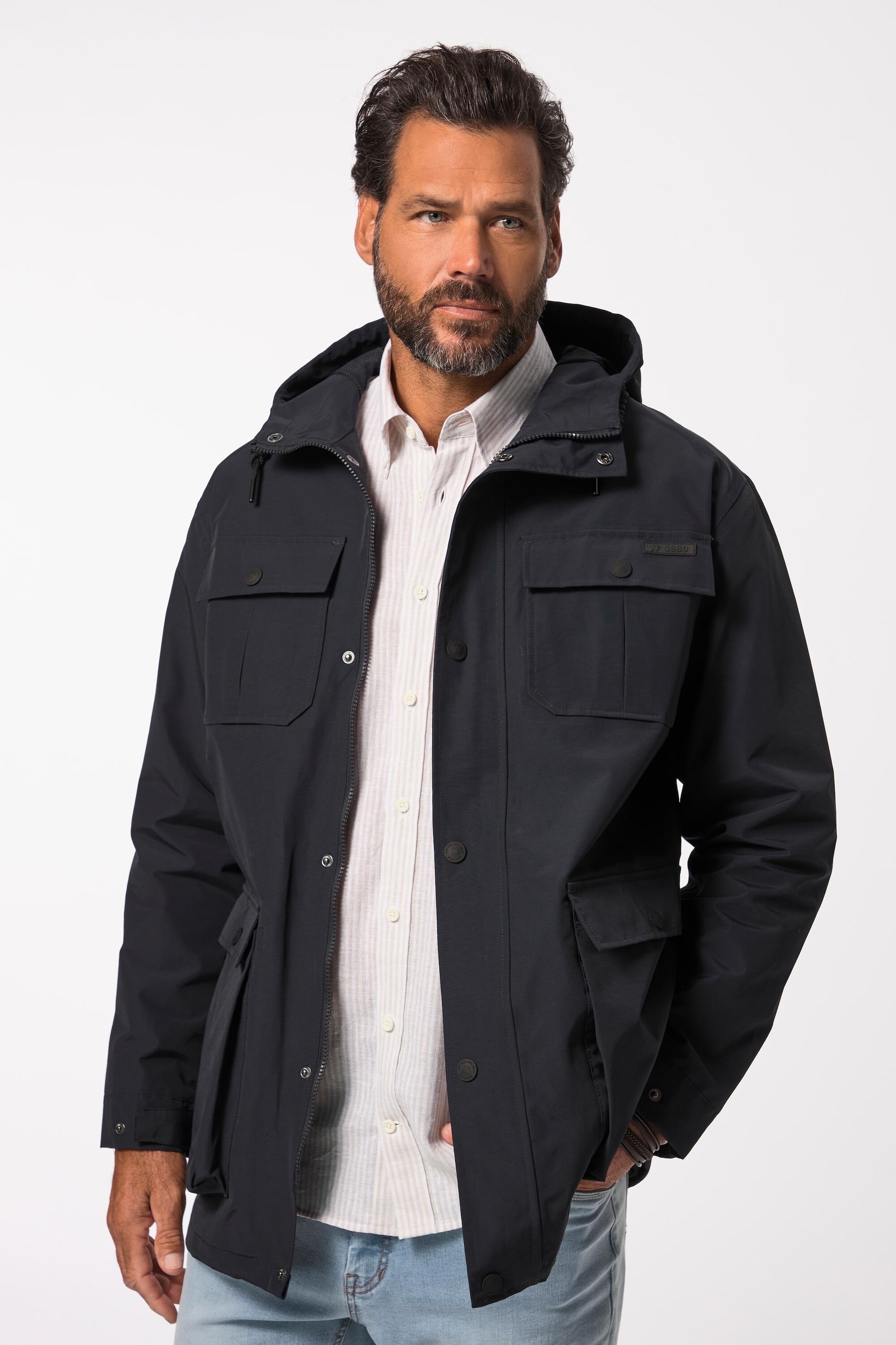 Hommes Veste de pluie imperméable capuche et fermeture à glissière sous patte 3/6