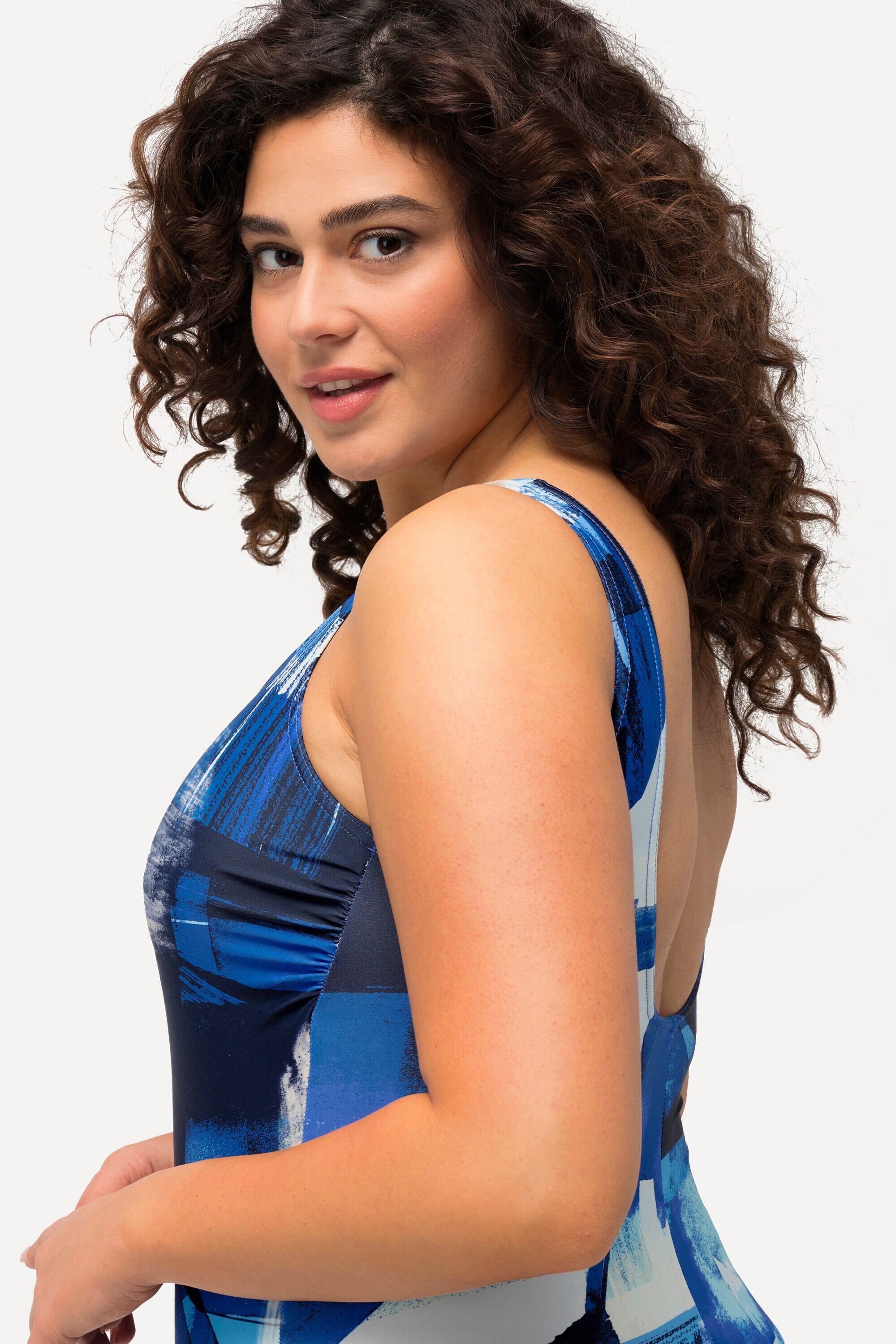 Femme Maillot de bain imprimé. Sans bonnets souples. Décolleté rond 3/6