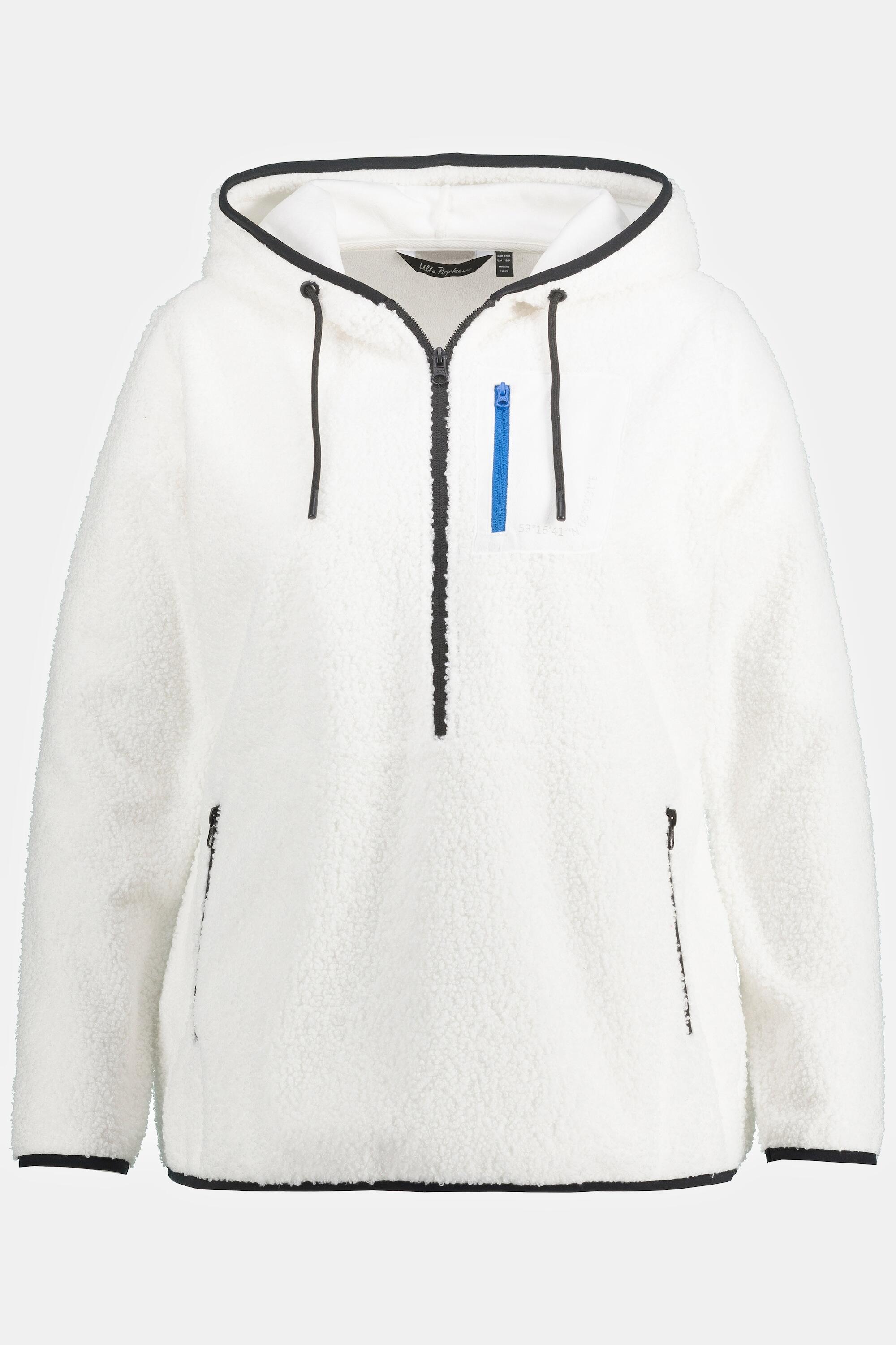 Femme Sweat à capuche en polaire imprimé coordonnées poches zippées 5/6