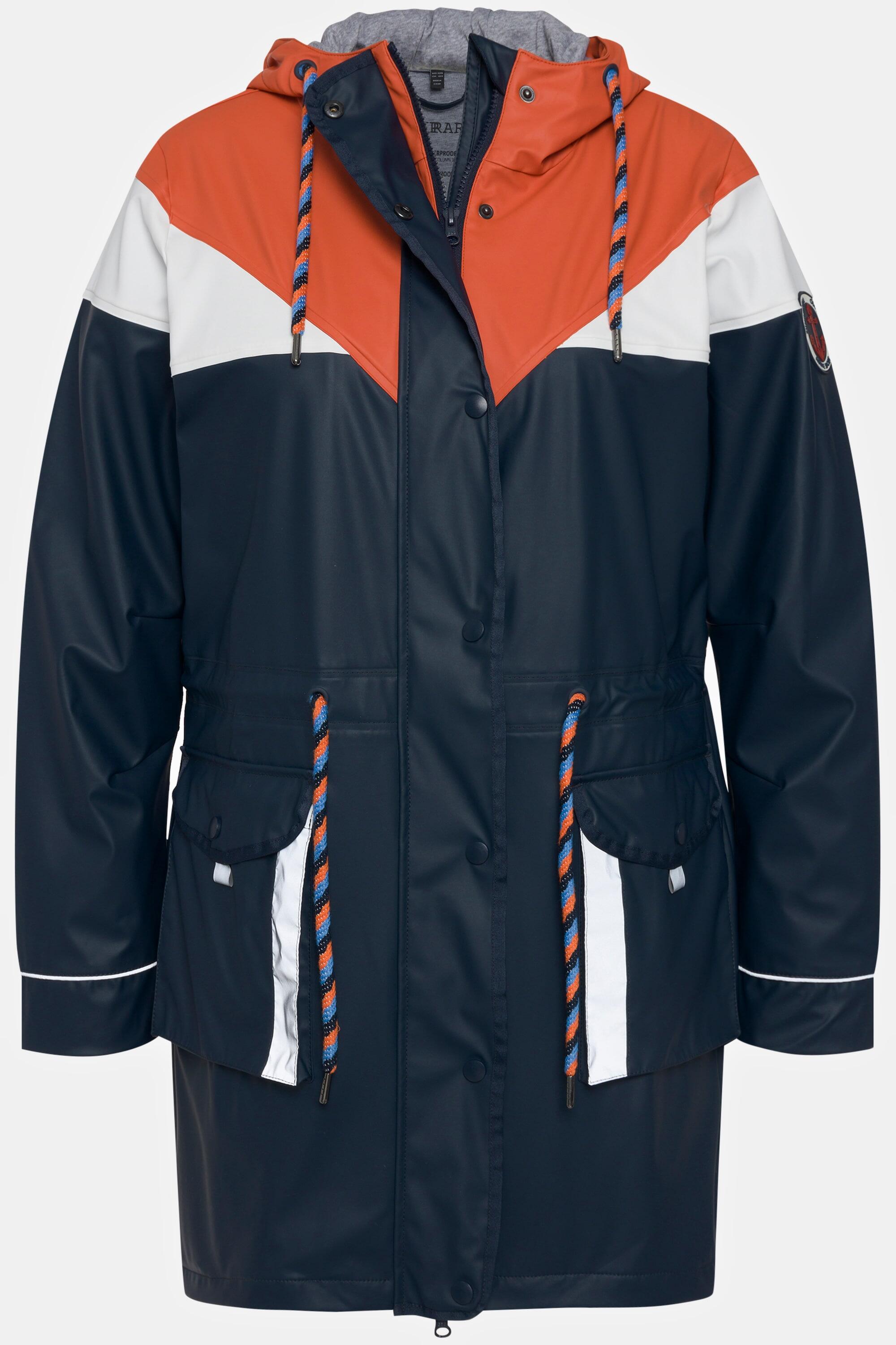 Femme Veste ciré HYPAR à-plat de couleurs capuche cordon coulissant 5/5