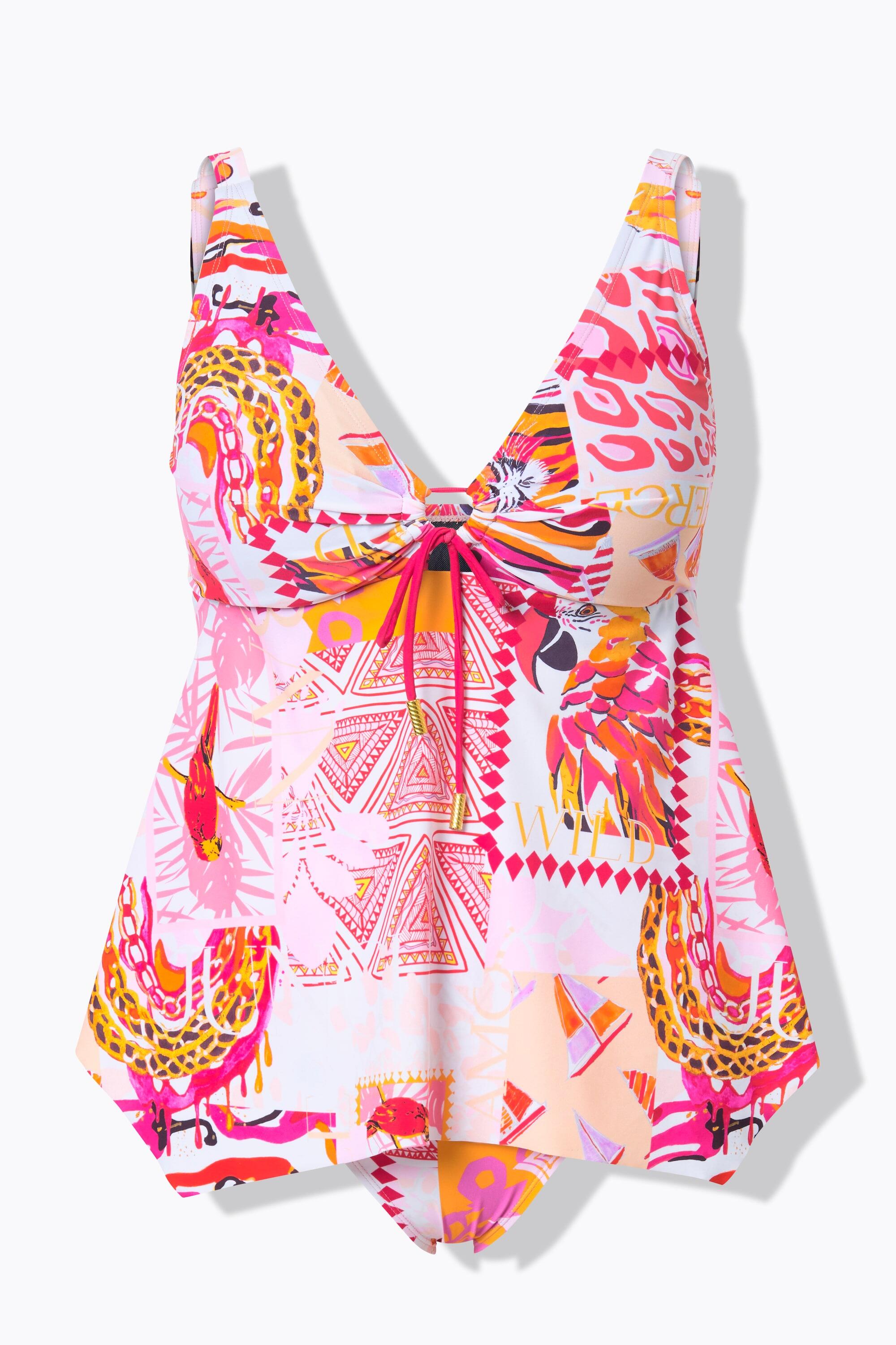 Femme Tankini motif perroquets. Bonnets souples et bretelles ajustables 7/7