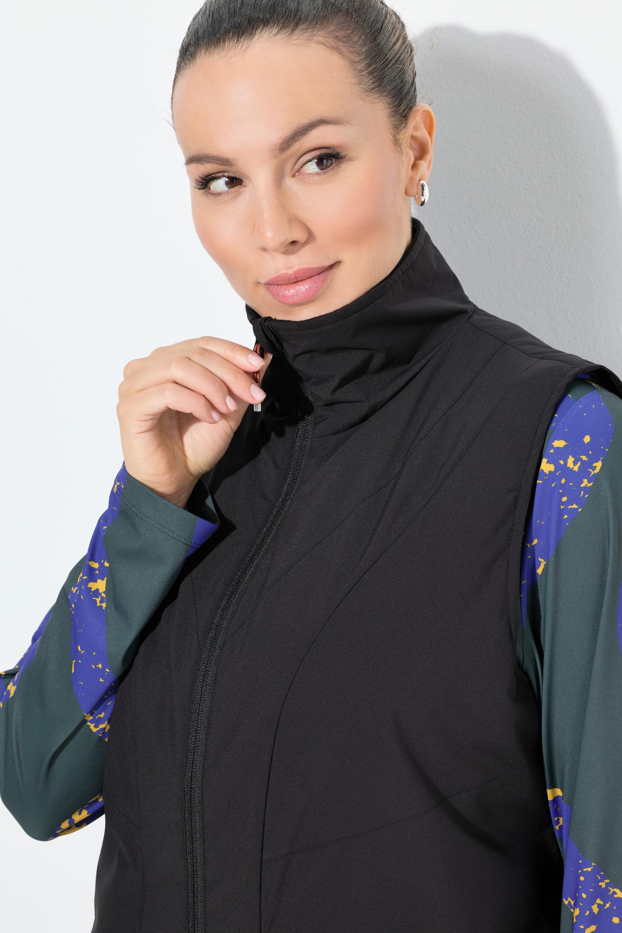 Dames Functionele doorgestikte bodywarmer waterdicht reflector opstaande kraag 9/13