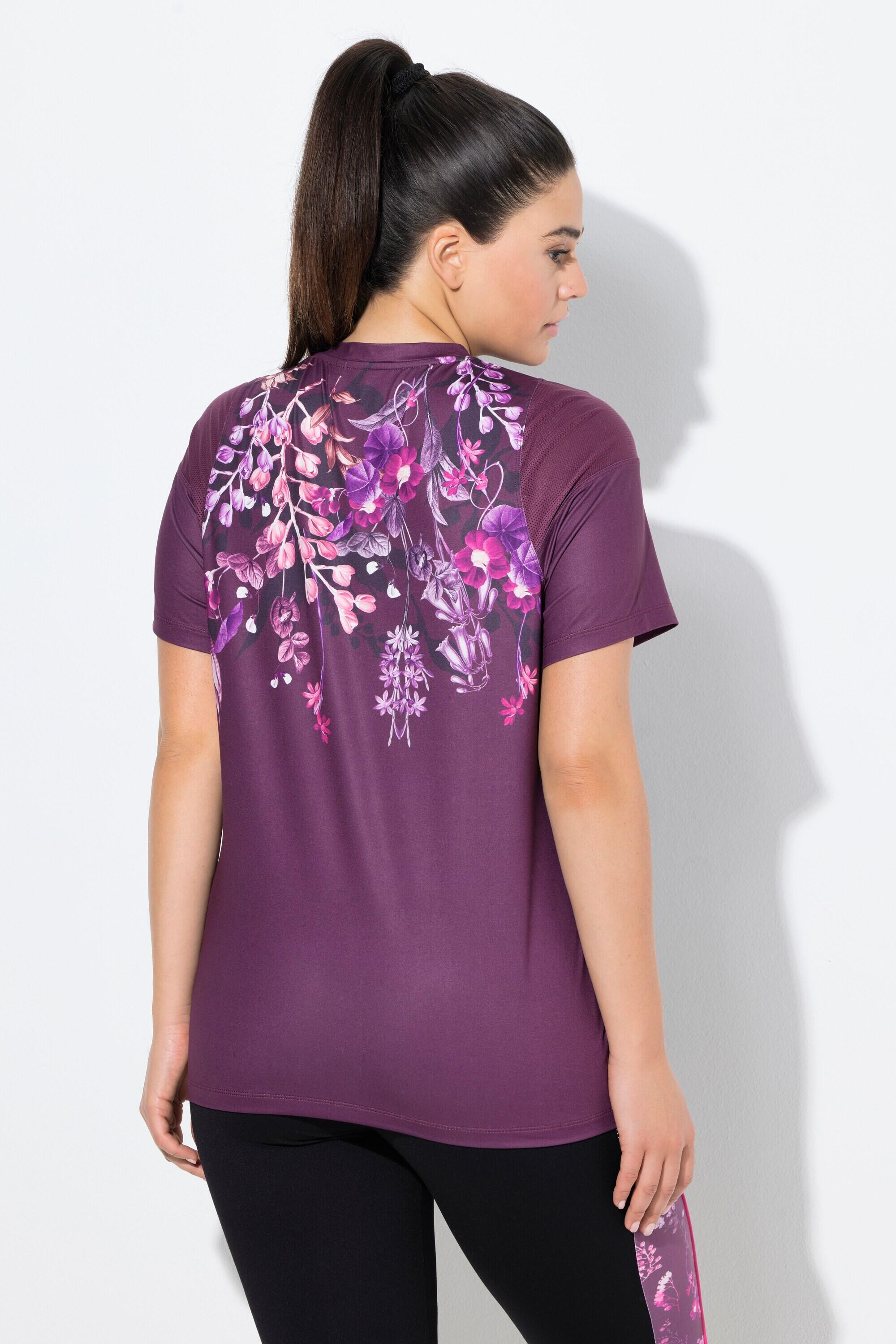 Femme T-shirt technique à manches courtes et col en V empiècements en mesh 2/6