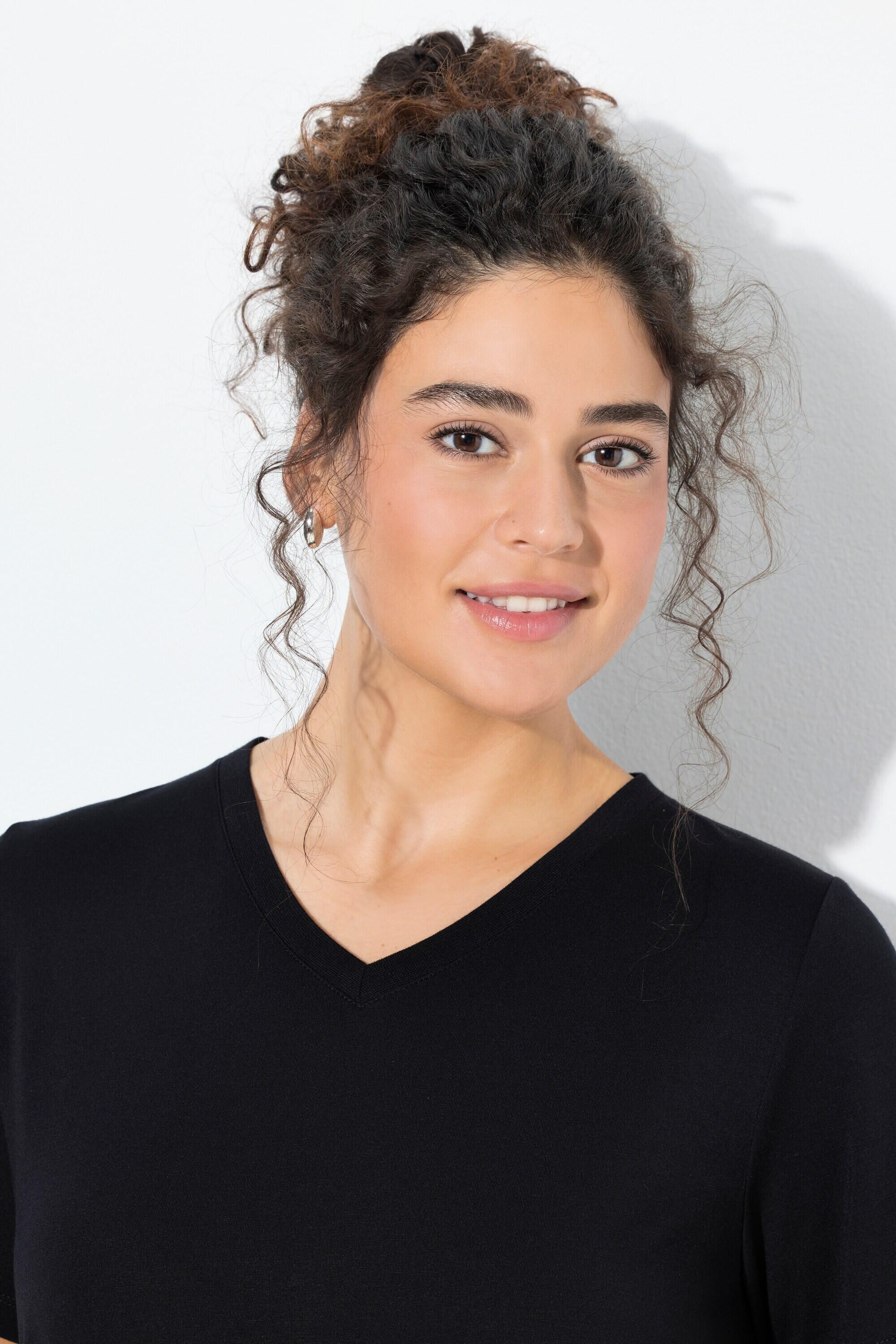 Femme T-shirt technique col en V et manches courtes traitement antibactérien 3/6