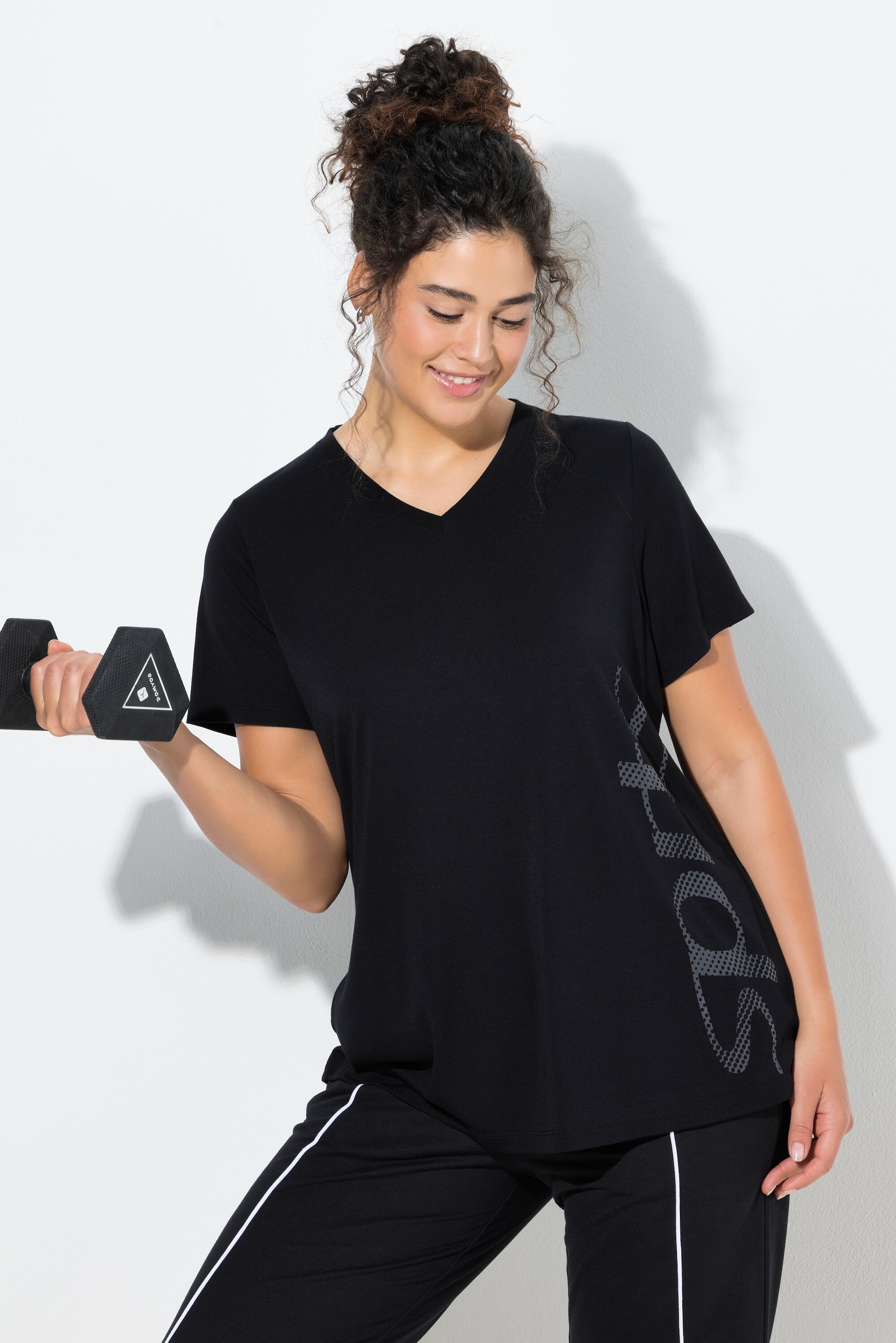 Femme T-shirt technique col en V et manches courtes traitement antibactérien 5/6