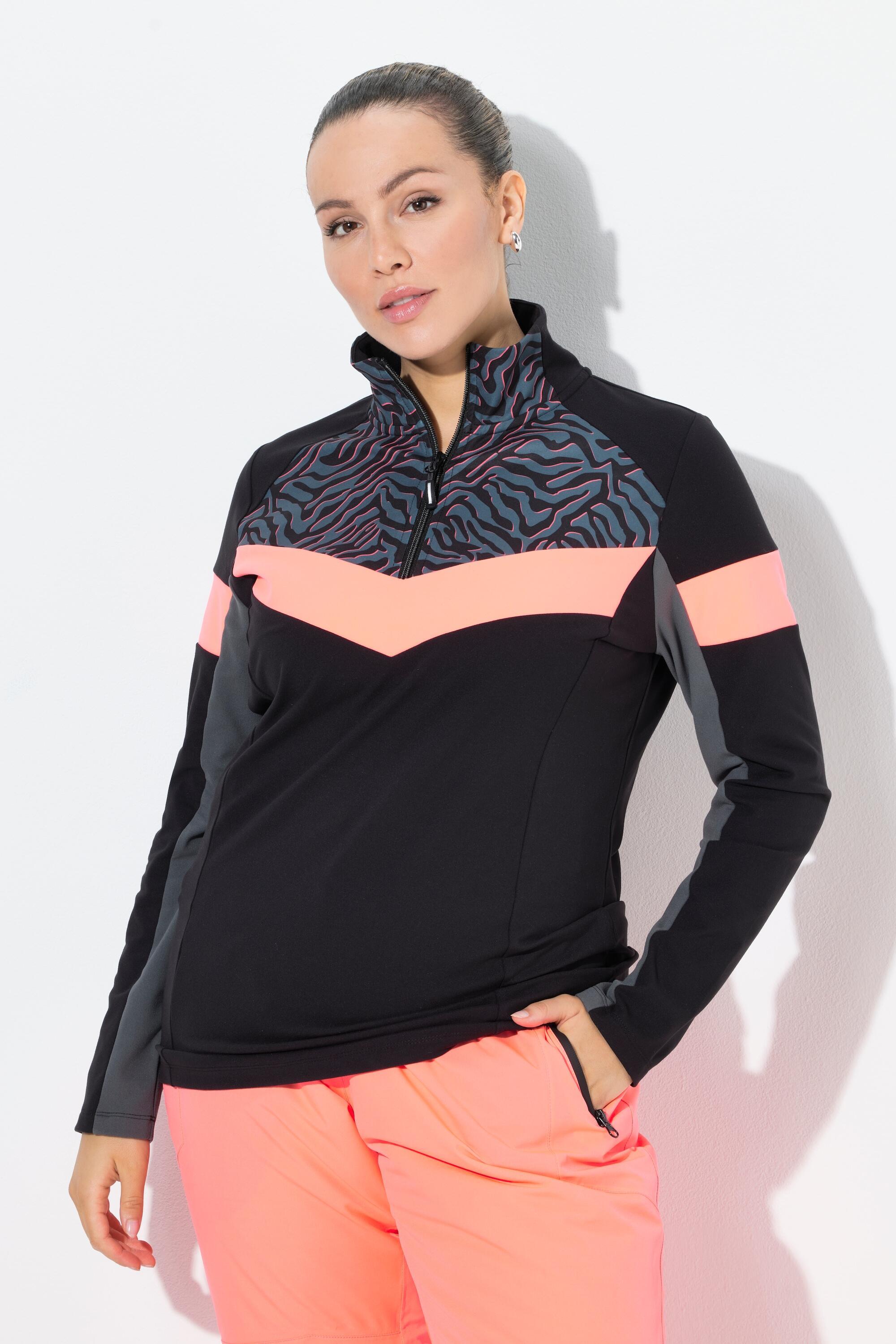 Dames Functioneel troyershirt Slim opstaande kraag lange mouwen gerecycled 5/6