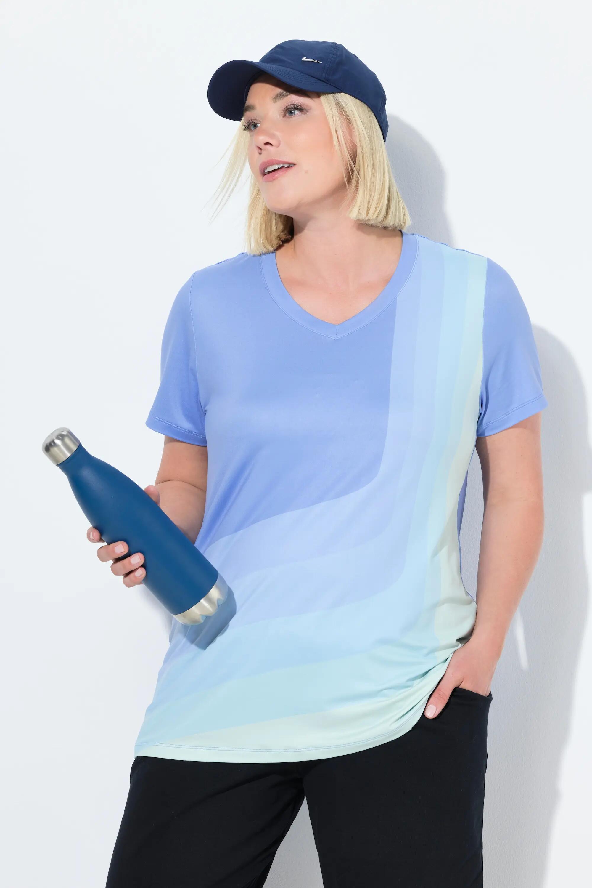 Dames Yogashirt rimpelband op de rug V-hals korte mouwen 11/13