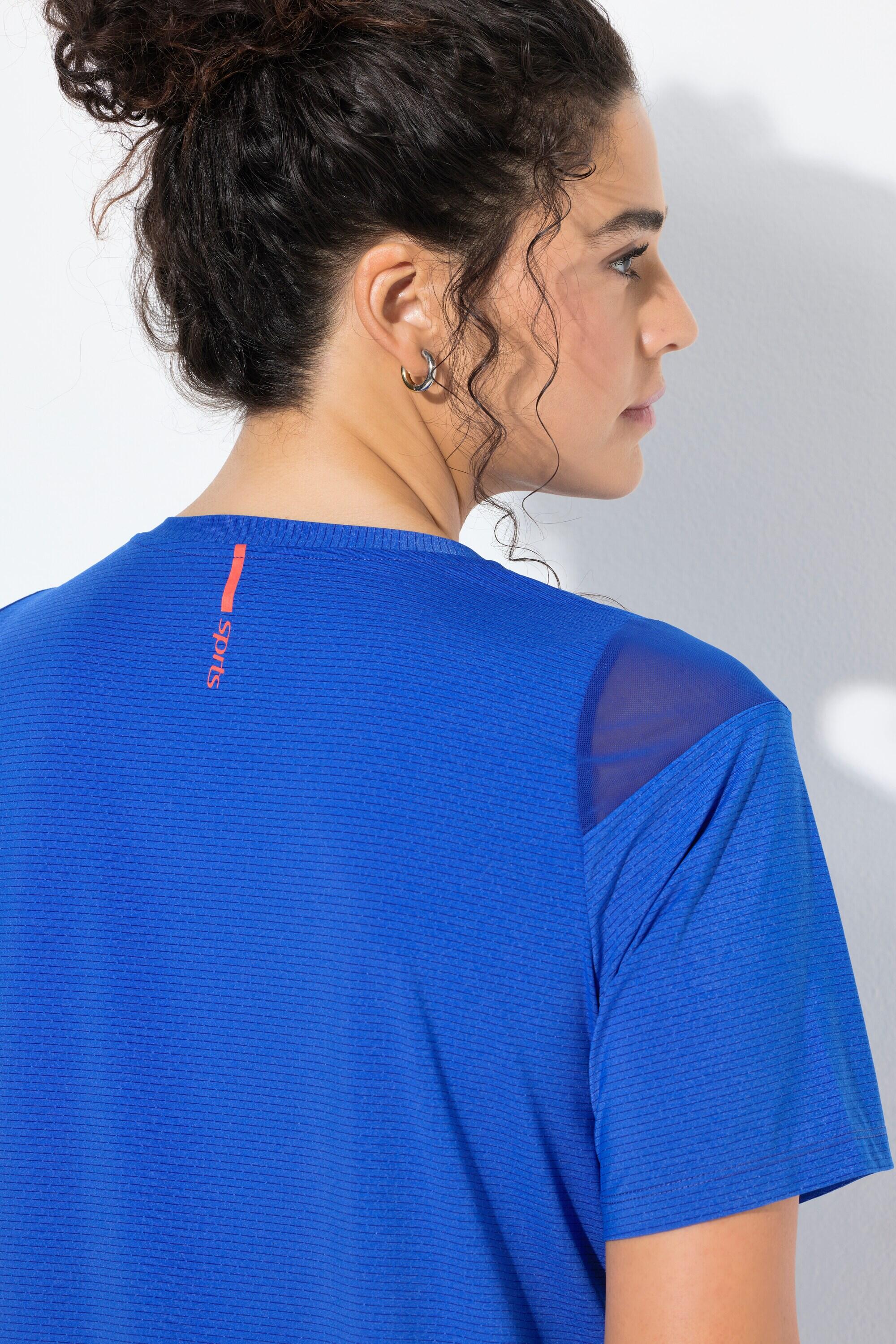 Dames Functioneel shirt mesh inzetstukken V-hals korte mouw 3/7
