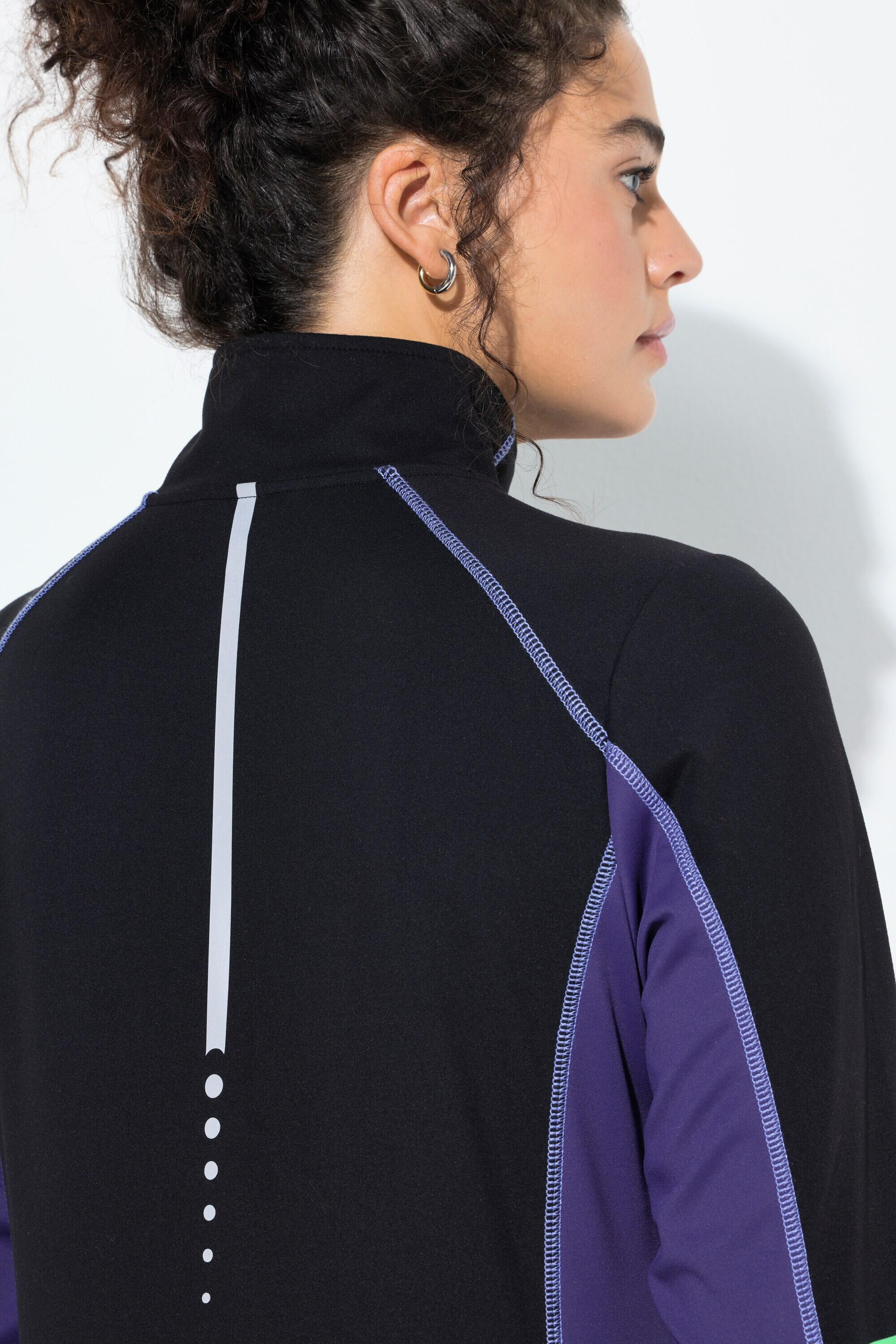 Femme T-shirt technique col montant fermeture à glissière et manches longues 3/7