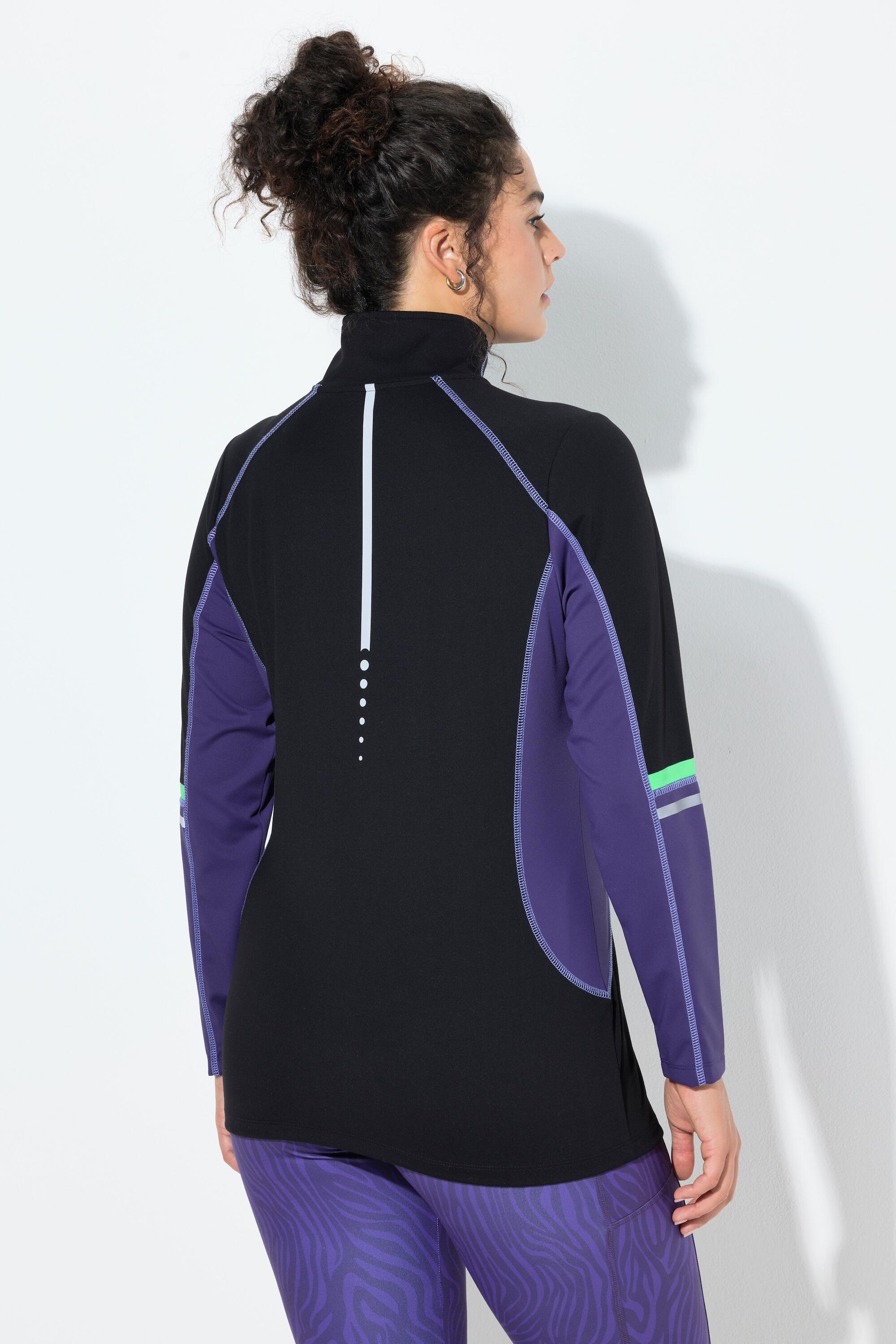 Femme T-shirt technique col montant fermeture à glissière et manches longues 2/7