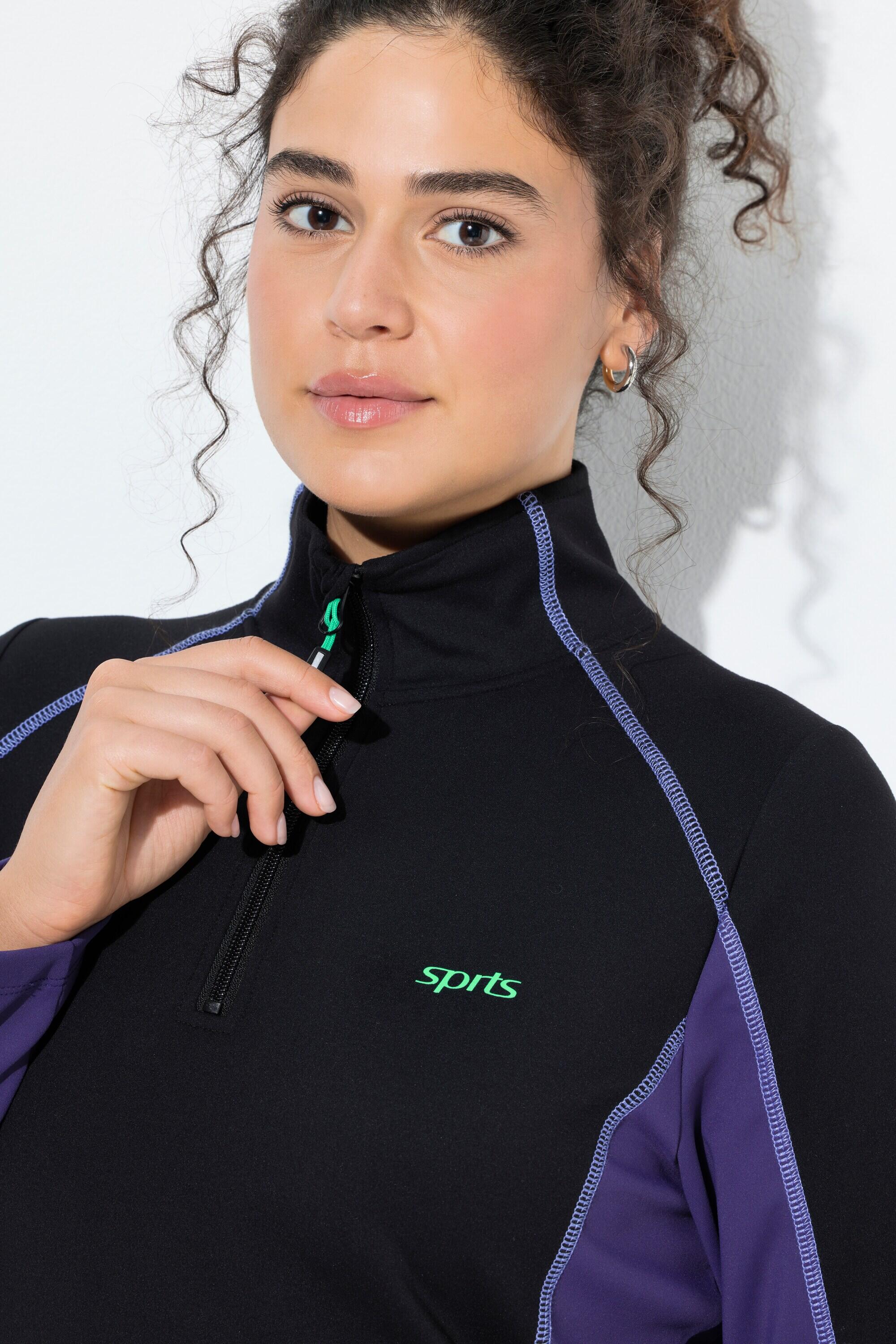 Femme T-shirt technique col montant fermeture à glissière et manches longues 4/7