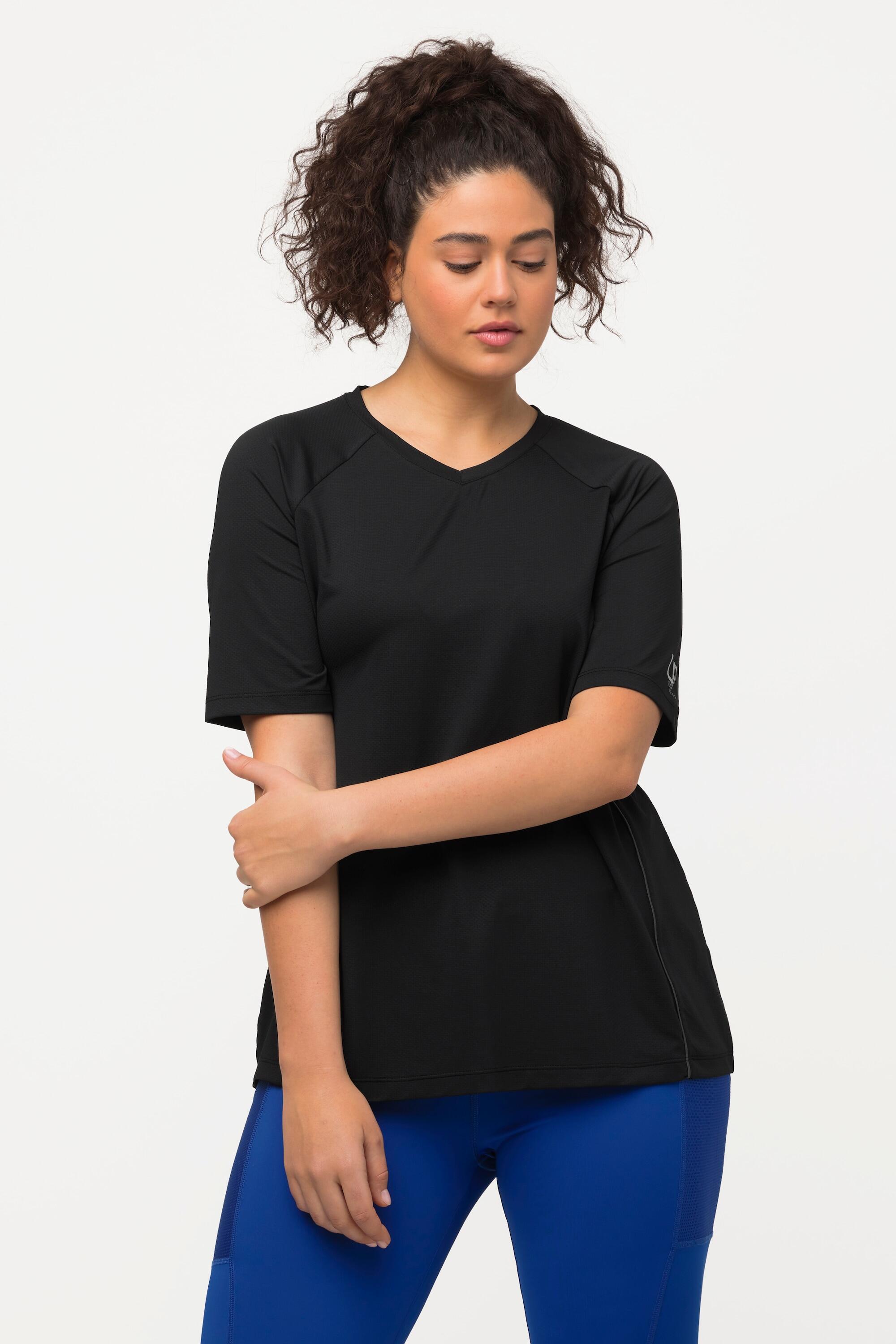 Femme T-shirt Col en V et manches courtes 4/5