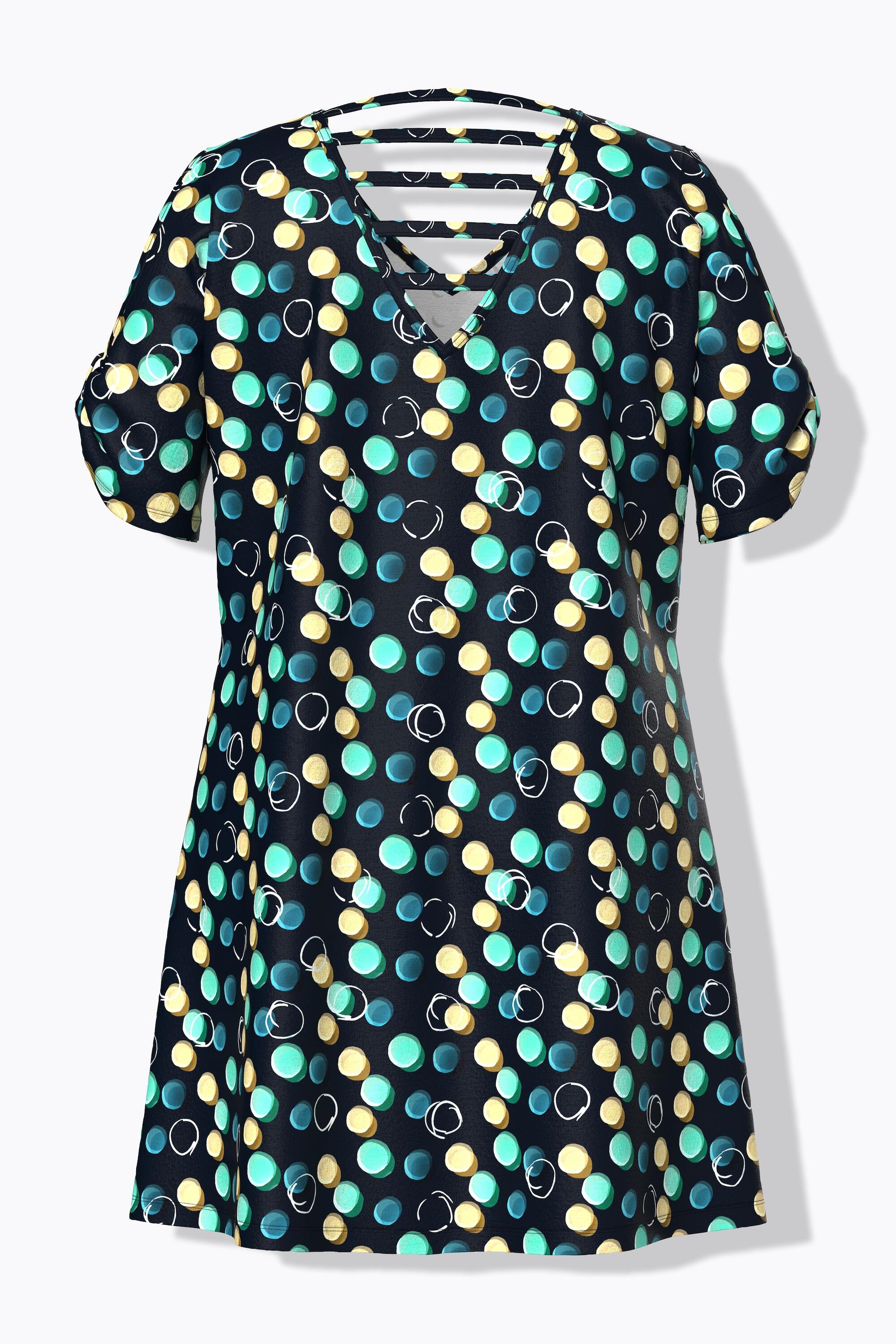 Femme Robe de plage à pois rubans fantaisie décolleté en V et manches courtes 7/7