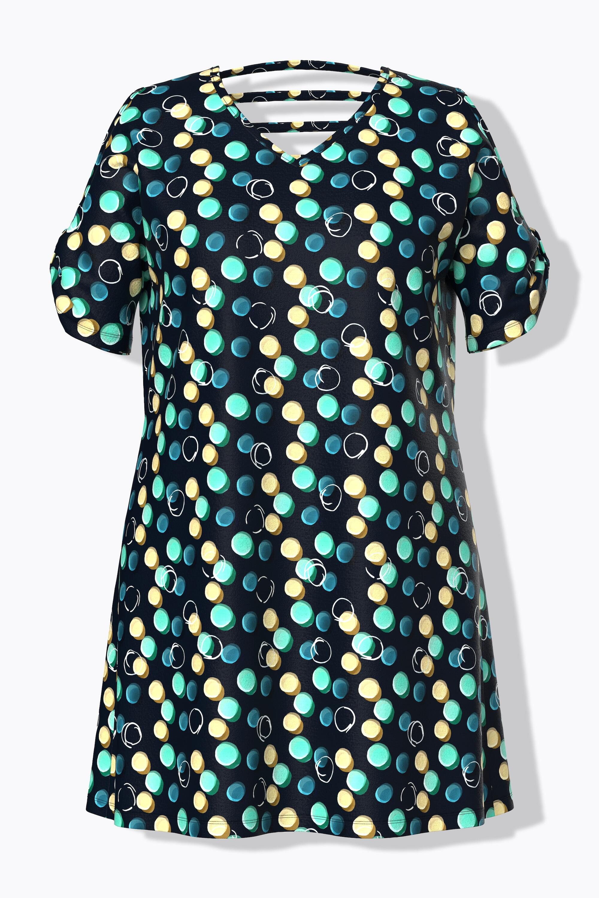 Femme Robe de plage à pois rubans fantaisie décolleté en V et manches courtes 6/7