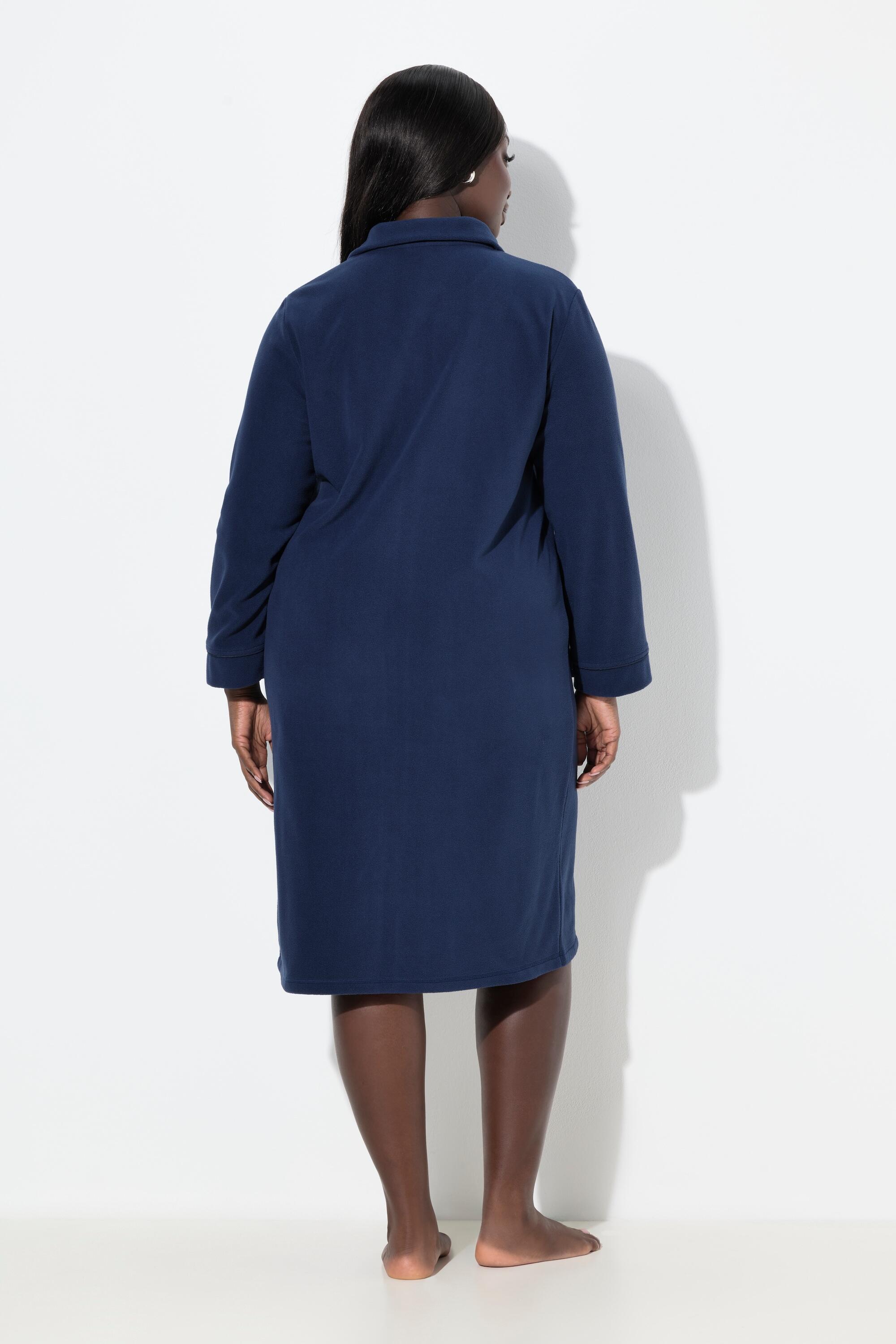 Damen Fleece-Bademantel Stehkragen Reißverschluss recycelt 2/6