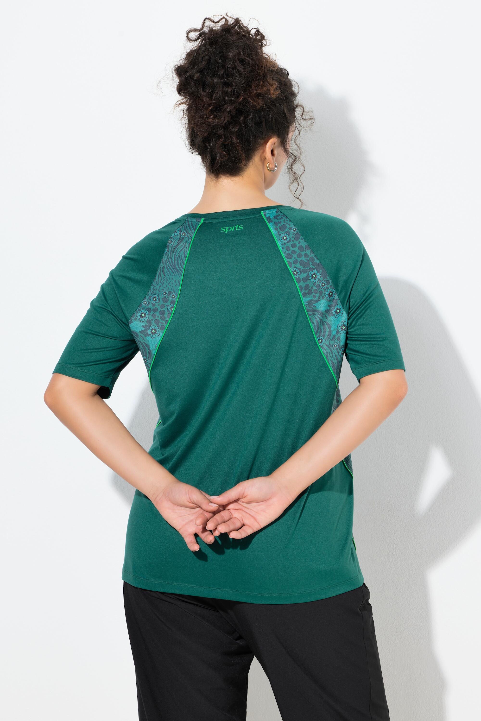 Femme T-shirt technique motif floral/léopard décolleté en V et manches courtes 2/7