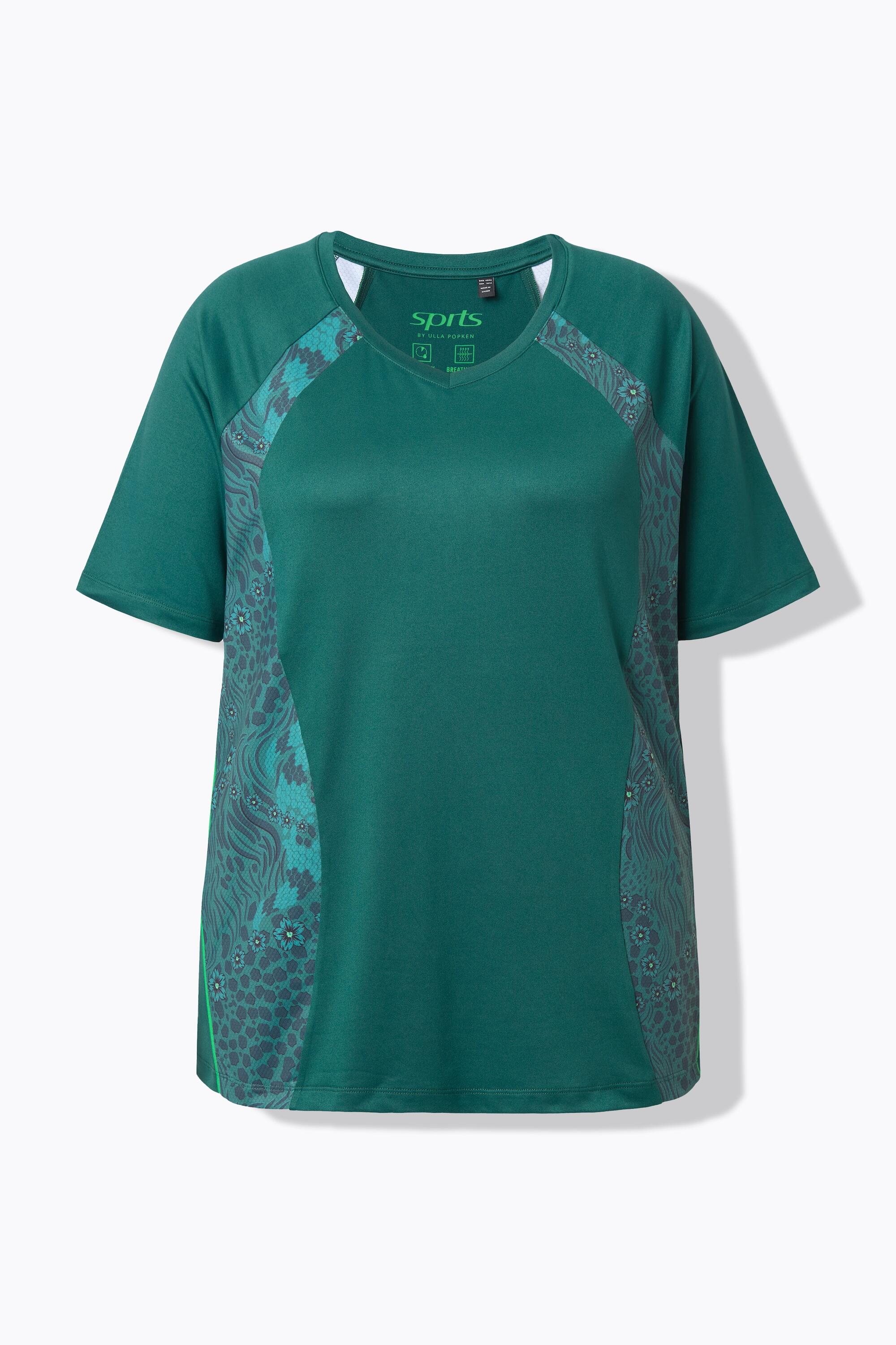 Femme T-shirt technique motif floral/léopard décolleté en V et manches courtes 7/7