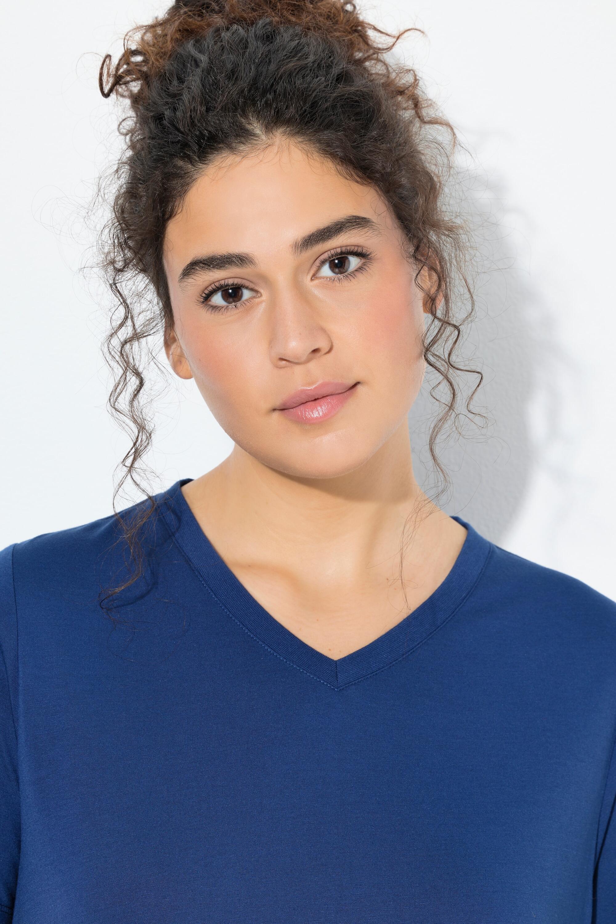 Femme T-shirt technique col en V et manches courtes traitement antibactérien 4/6