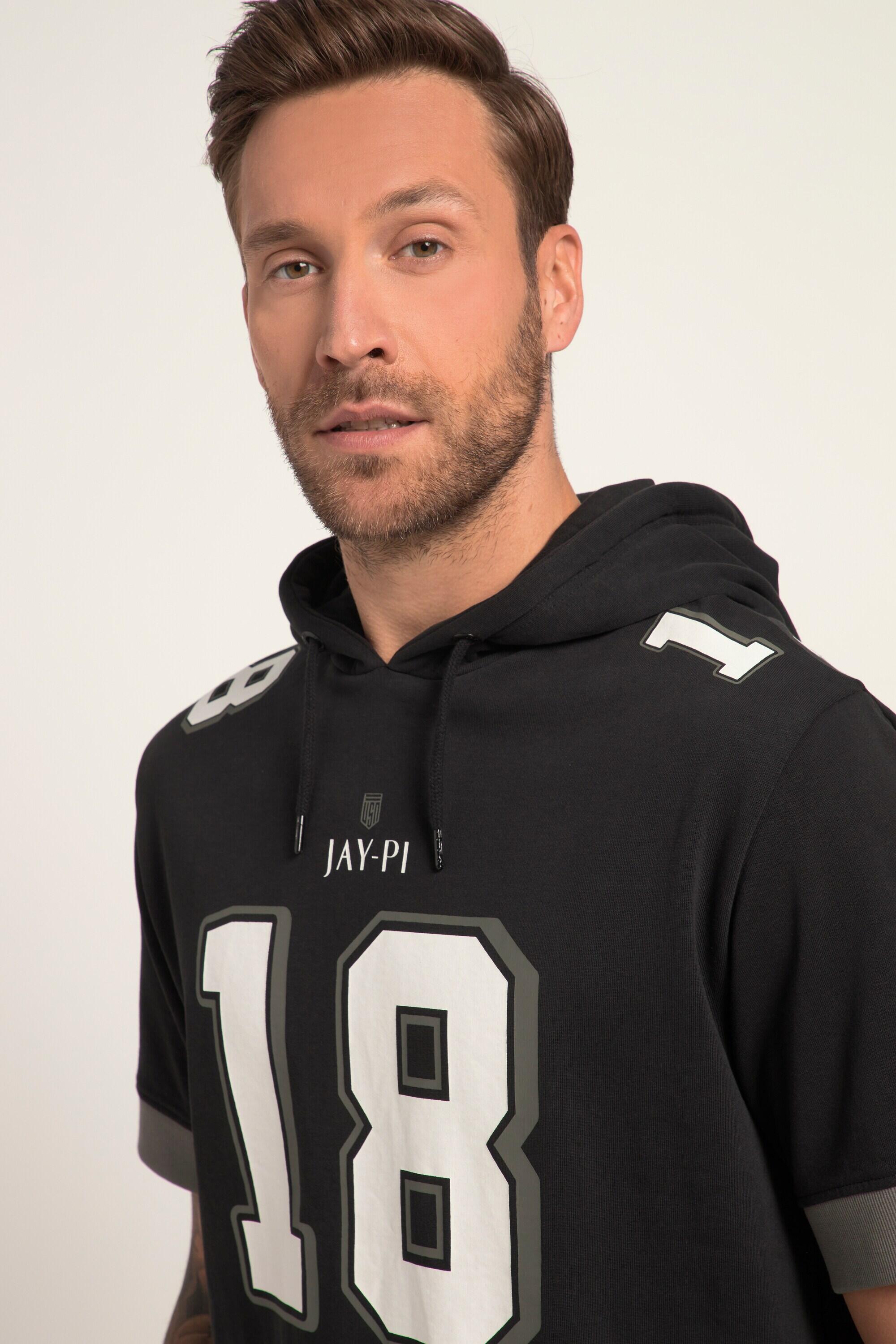 Hommes Sweat-shirt à capuche. Esprit football américain. Manches courtes 2/5