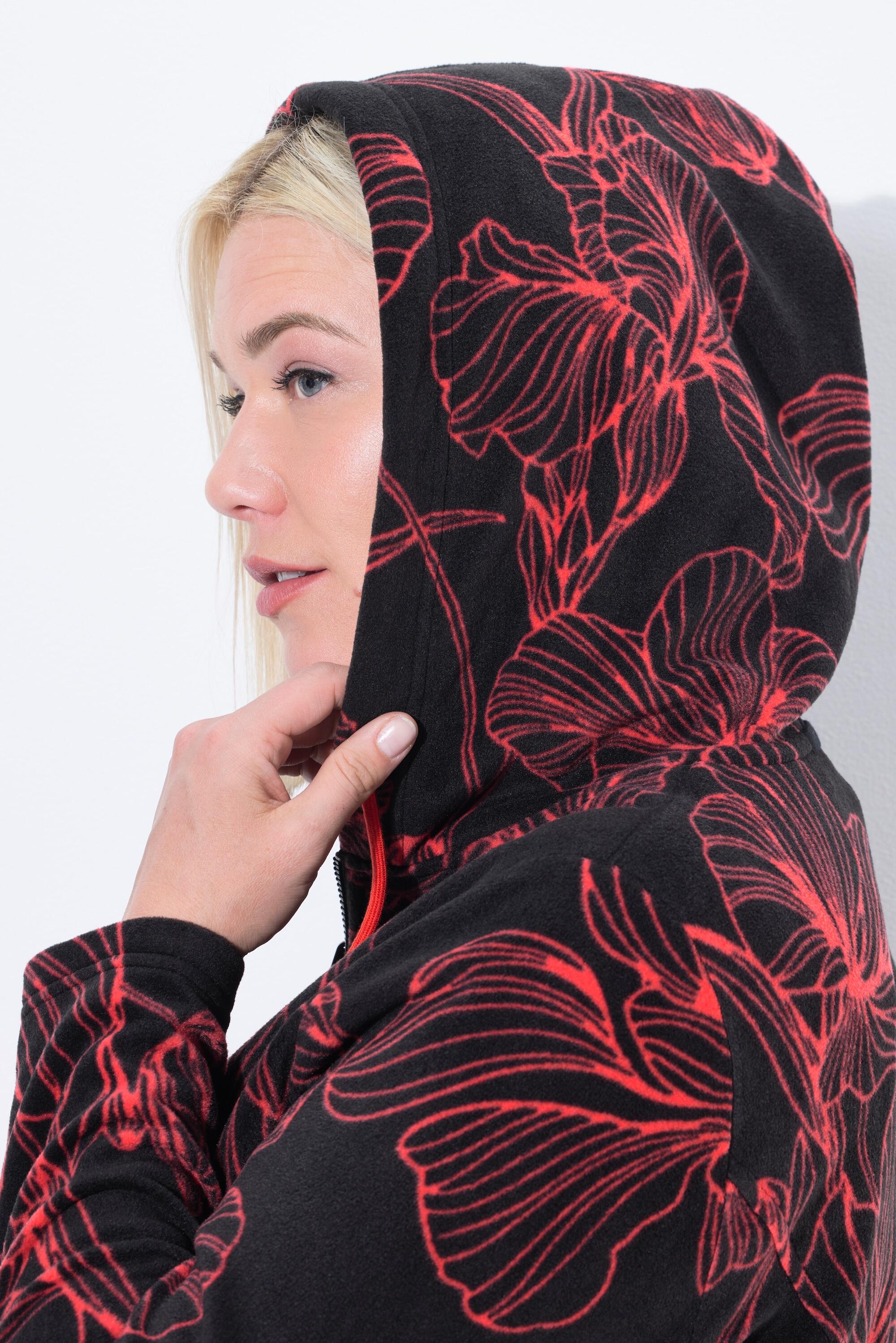 Femme Veste à capuche en polaire motif floral et manches longues 5/7