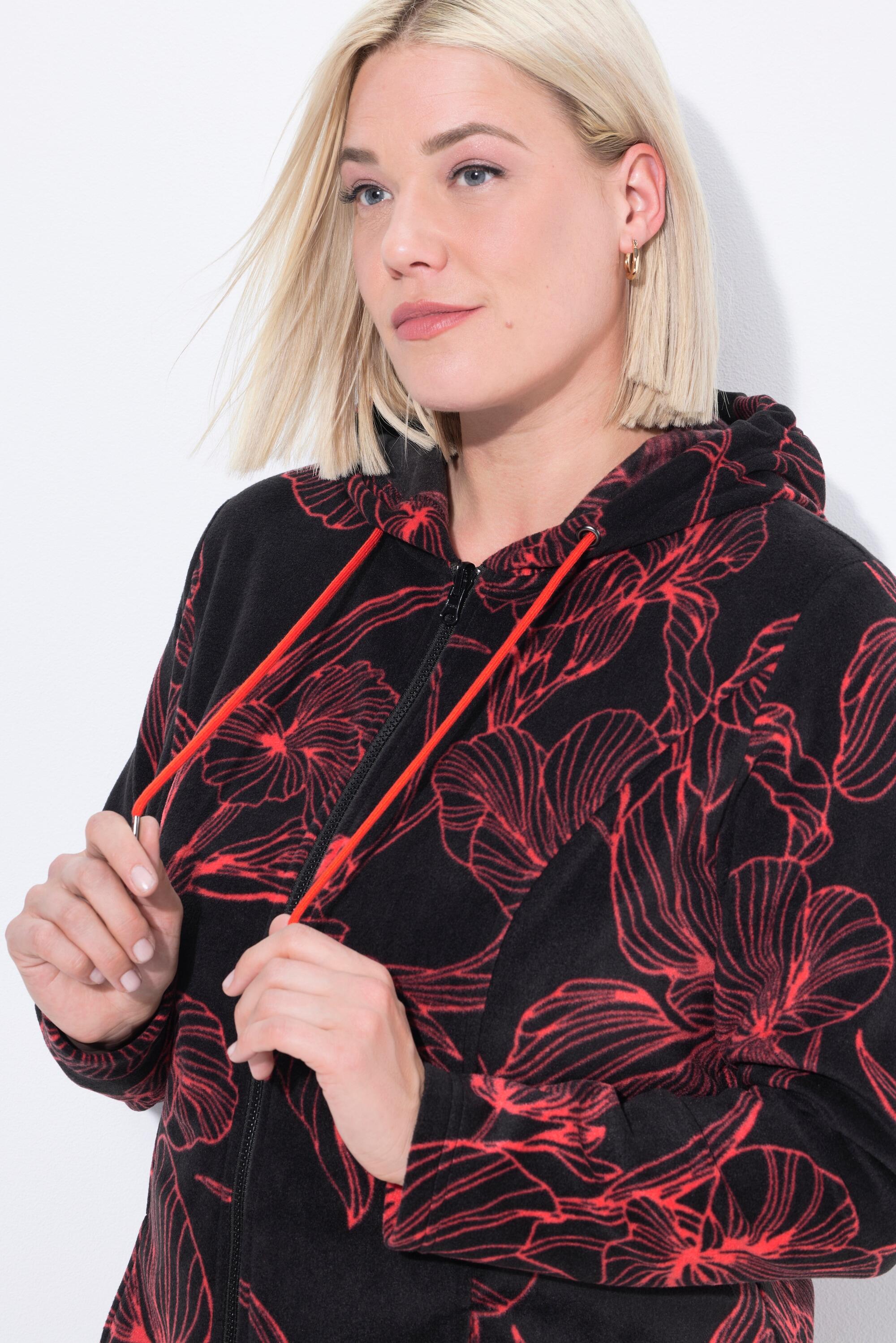 Femme Veste à capuche en polaire motif floral et manches longues 4/7