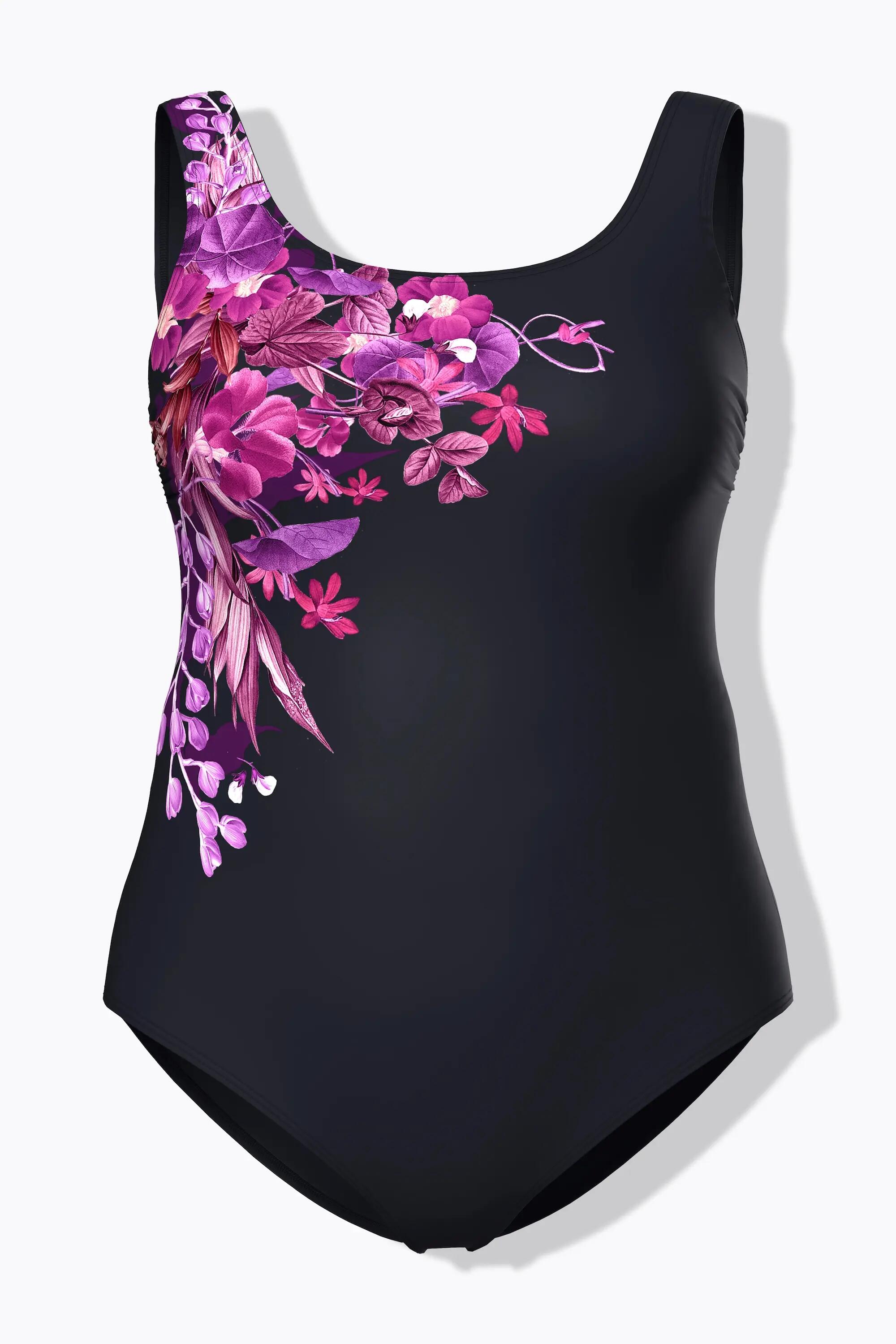 Femme Maillot de bain sans bonnets souples. Motif à fleurs. Décolleté rond 6/7