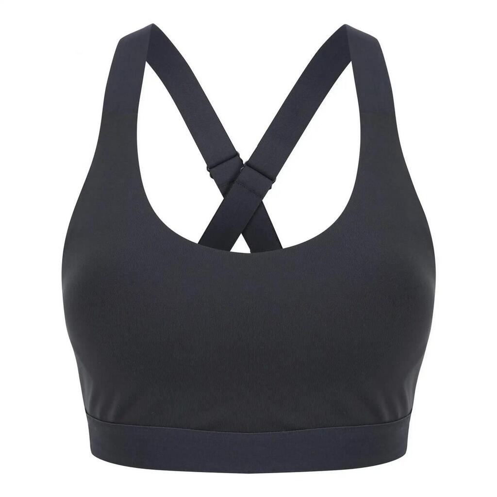 Womens/Ladies Medium Impact Sports Bra (Charcoal Grey)