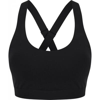 Dames medium impact sportbeha (zwart)