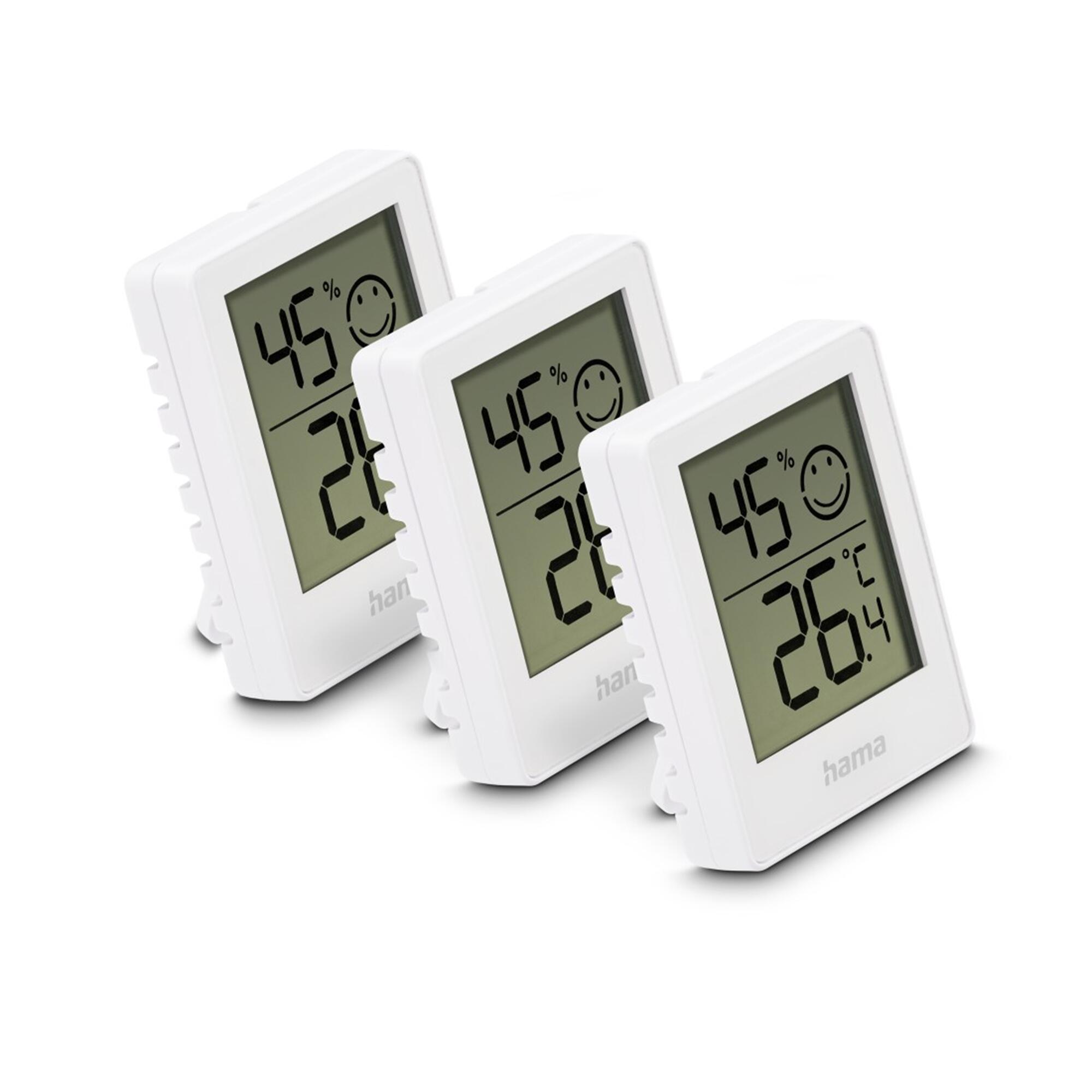 HAMA Thermometer Hygrometer 3er-Set für Temperatur Raumklima Luftfe 2/4