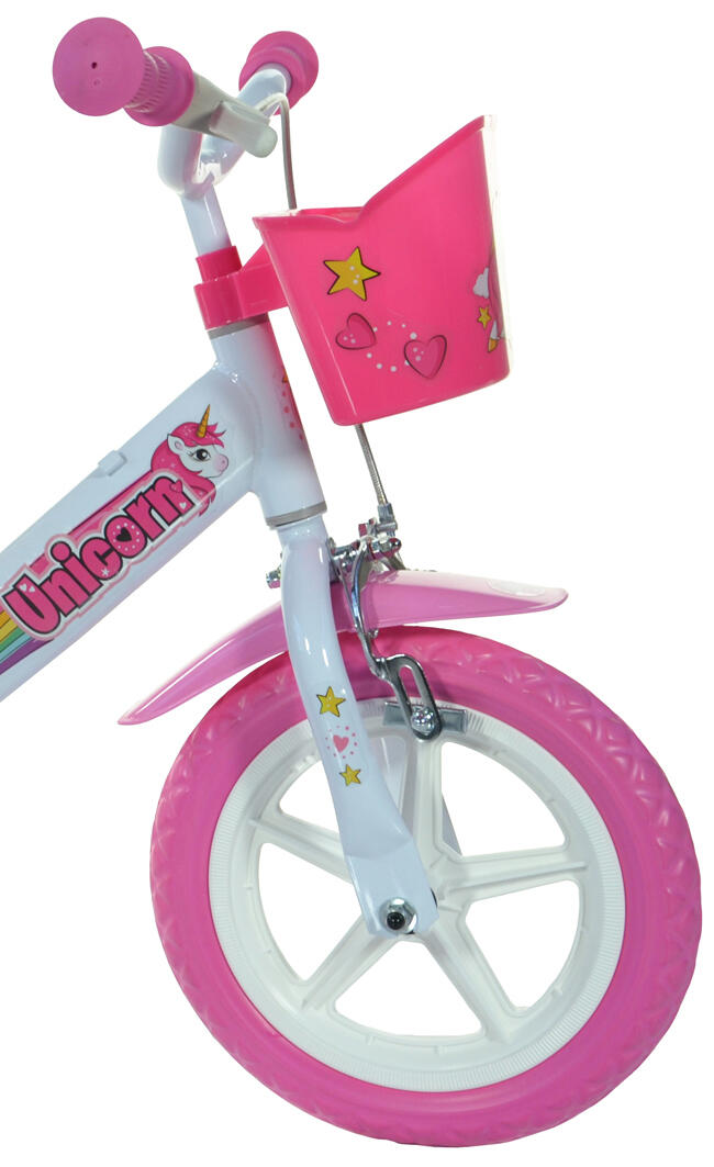 Vélo Enfant 12 Pouces – Jaune, Double Frein, Roues Stabilisatrices, Panier Avant Et Porte-Bagages, Pour Fille Et Garçon (3-4 Ans)