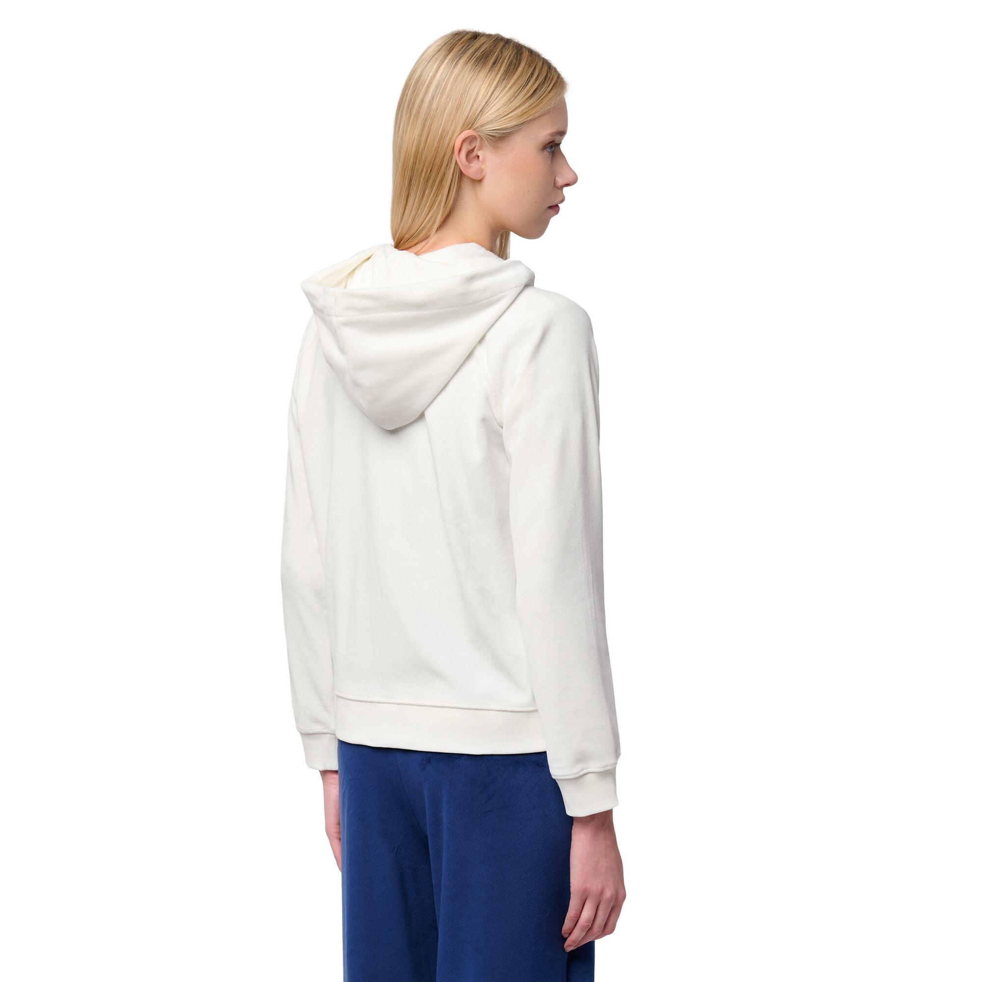 Felpa con zip da donna in poliestere bianco da lifestyle 5/6