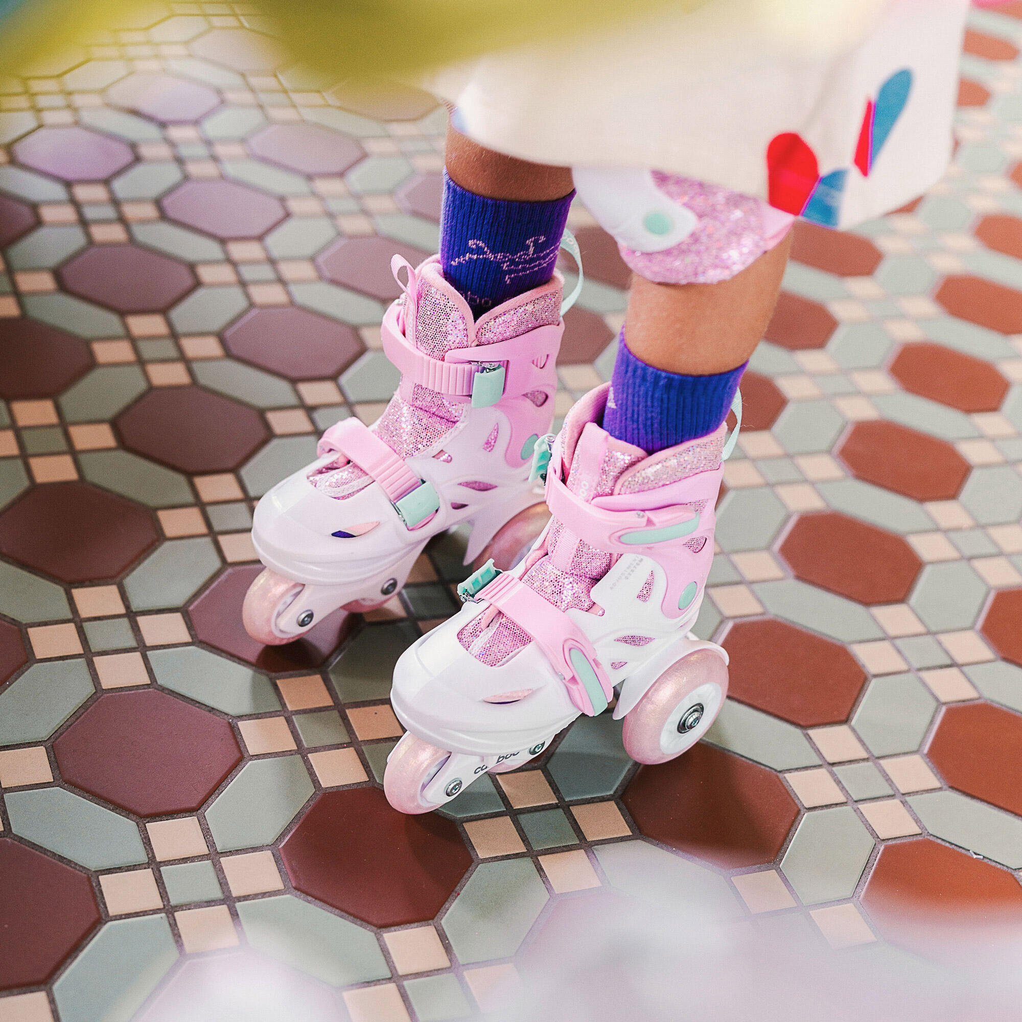 Conjunto de patins de rodas para crianças Cariboo Ballerina + proteções 2/8