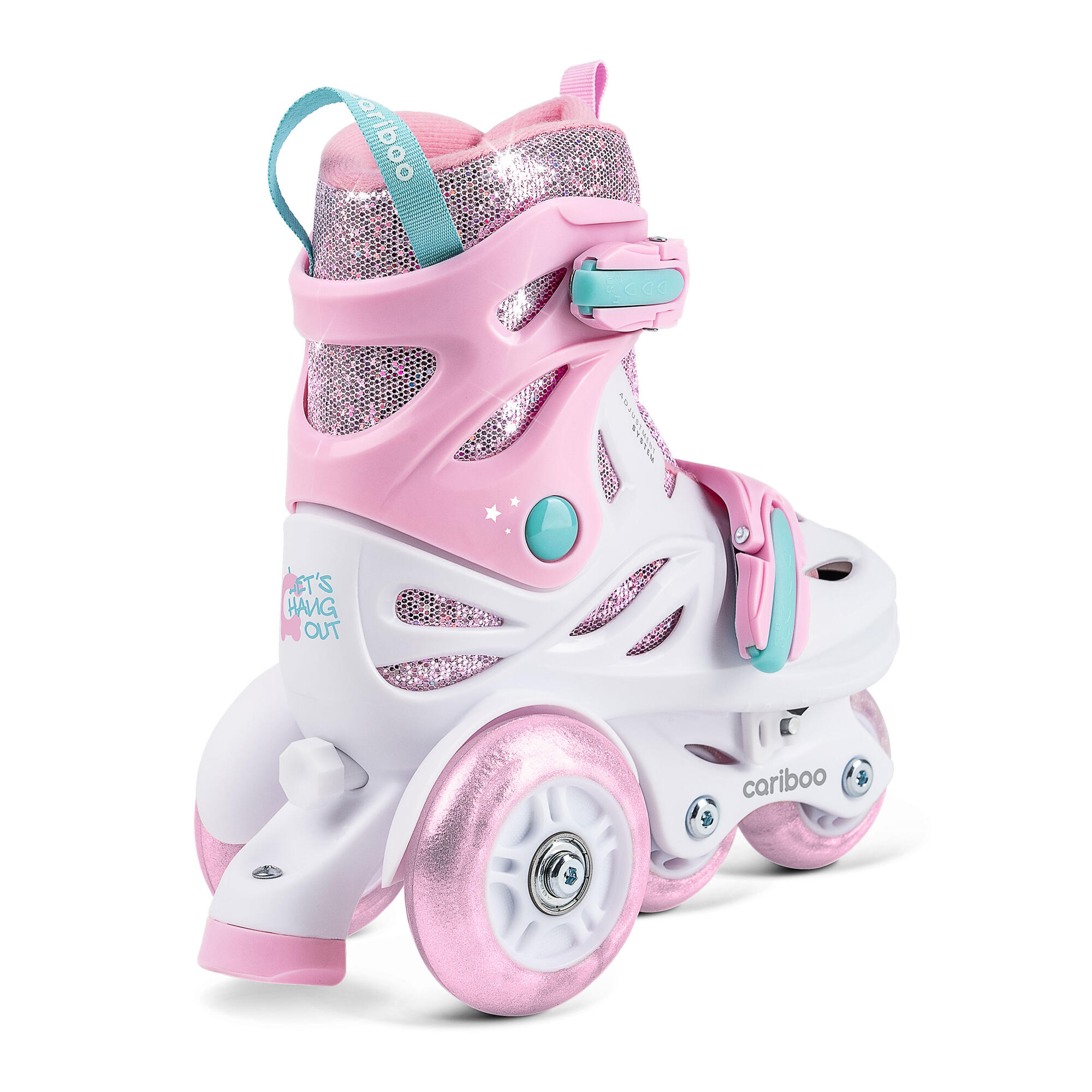 Conjunto de patins de rodas para crianças Cariboo Ballerina + proteções 5/8